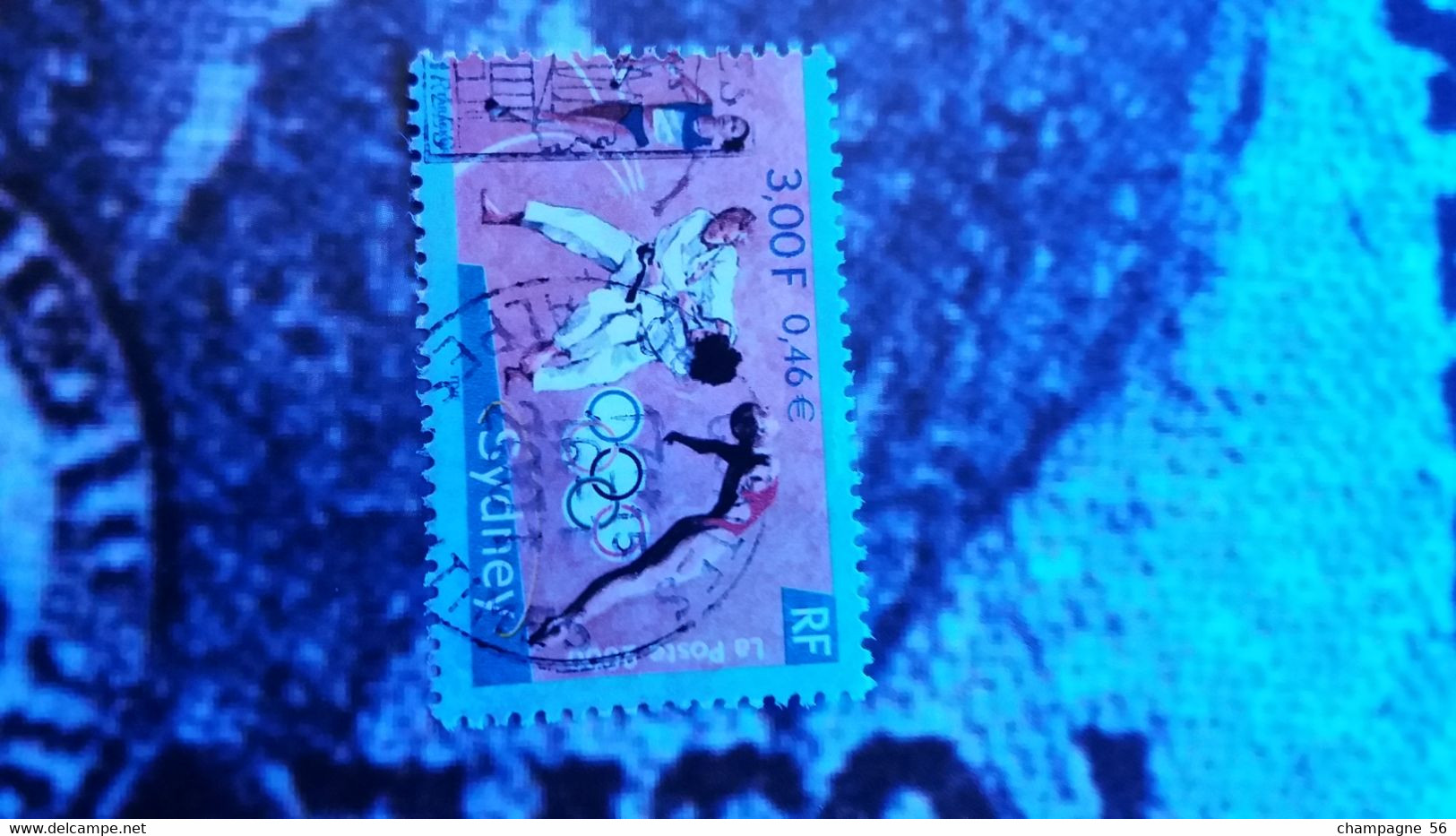 2000 N° 3341 OBLITERE  COULEUR BLANC DE SYDNEY LE S ET D  DEPLACER  ET ANNEAUX LUNE 8.8..2001 - Used Stamps