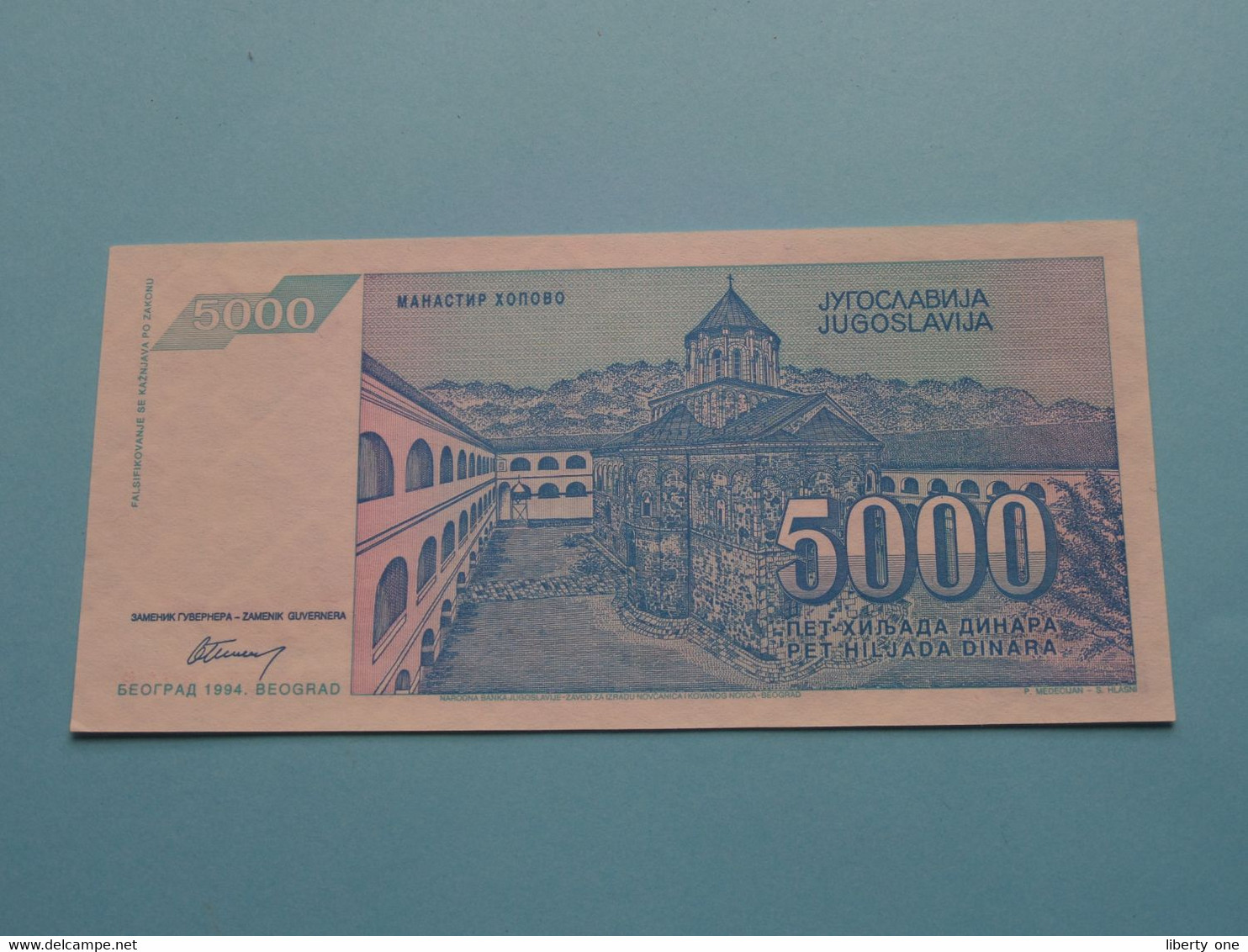 5000 Dinara ( AA 5740718 ) Jugoslavije - 1994 ( For Grade See SCANS ) UNC ! - Yugoslavia