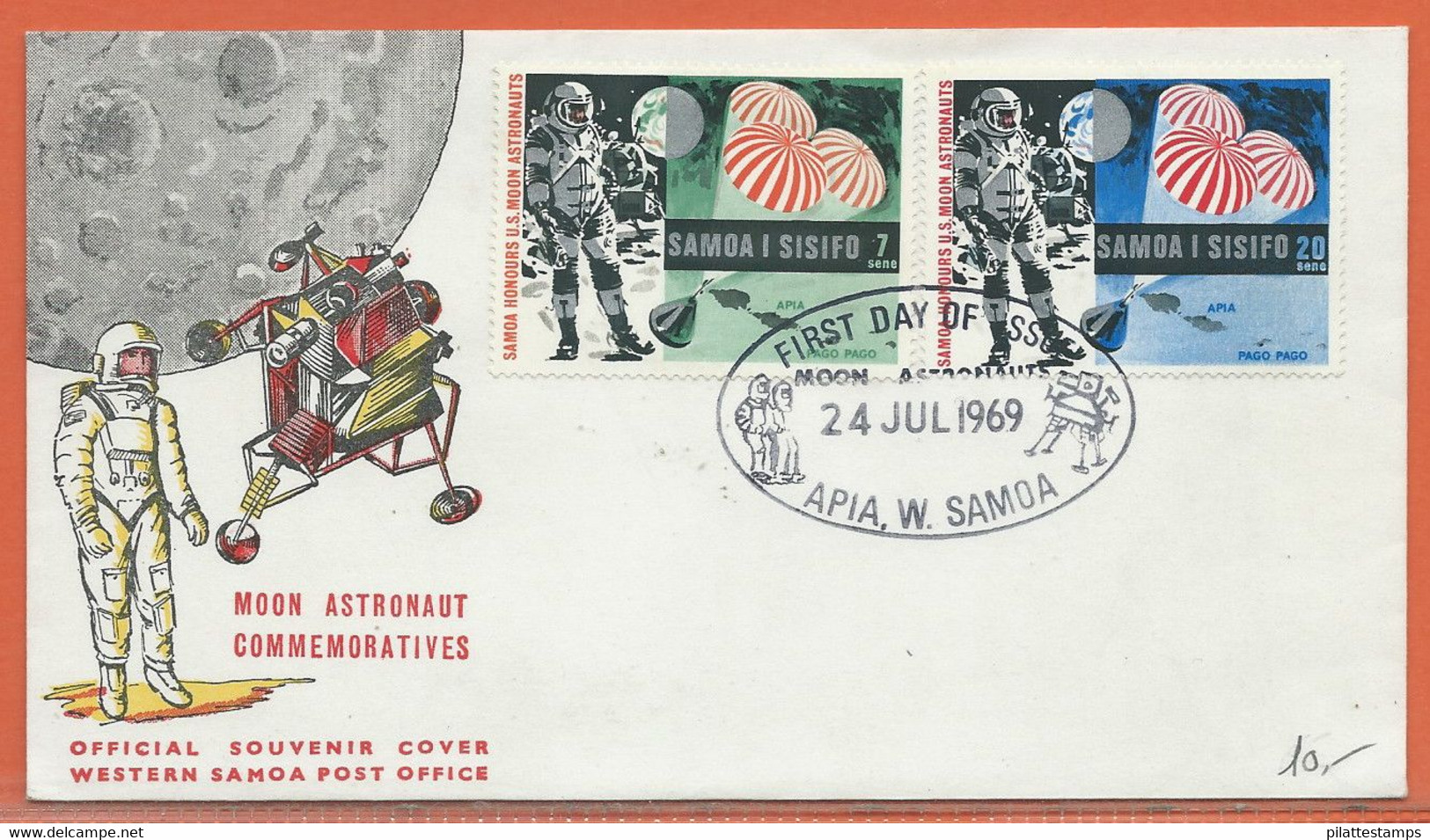 SPORT PARACHUTE PLANEUR SAMOA LETTRE FDC DE 1969 - Parachutting