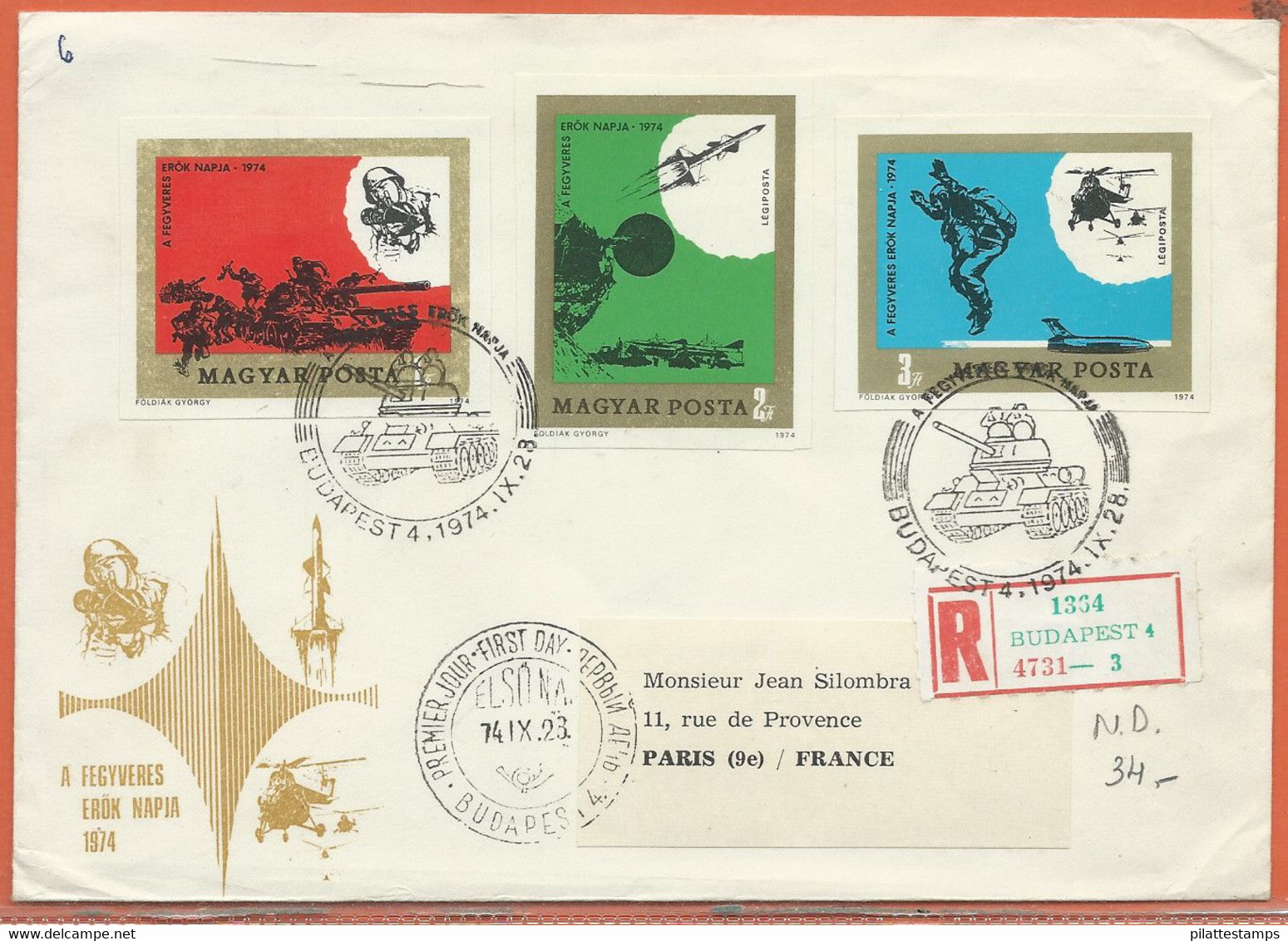 SPORT PARACHUTE PLANEUR HONGRIE NON DENTELE LETTRE FDC DE 1974 - Fallschirmspringen