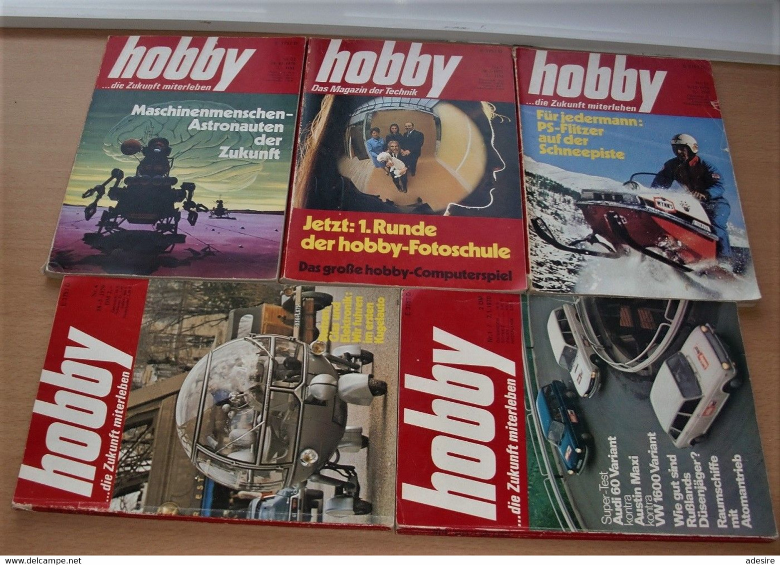 KONVOLUT ZEITSCHRIFT HOBBY Magazin Der Technik (5 Stück), Nr. 1/6/22/25 Ausgabe 1970 + Nr.7 Ausgabe 1971 Österreichi ... - Original Editions