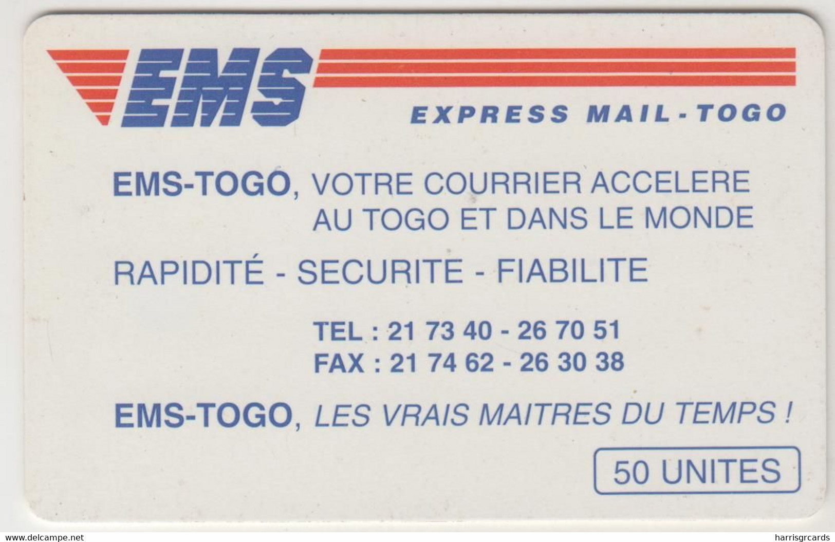 TOGO - EMS, CN: From "00086656" To "00096118", 50 U , Used - Togo