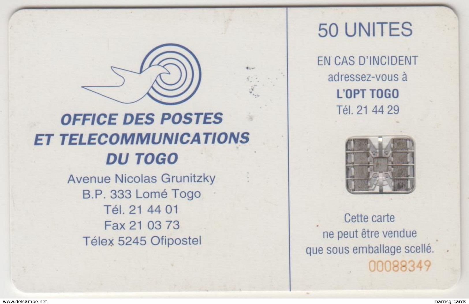 TOGO - EMS, CN: From "00086656" To "00096118", 50 U , Used - Togo