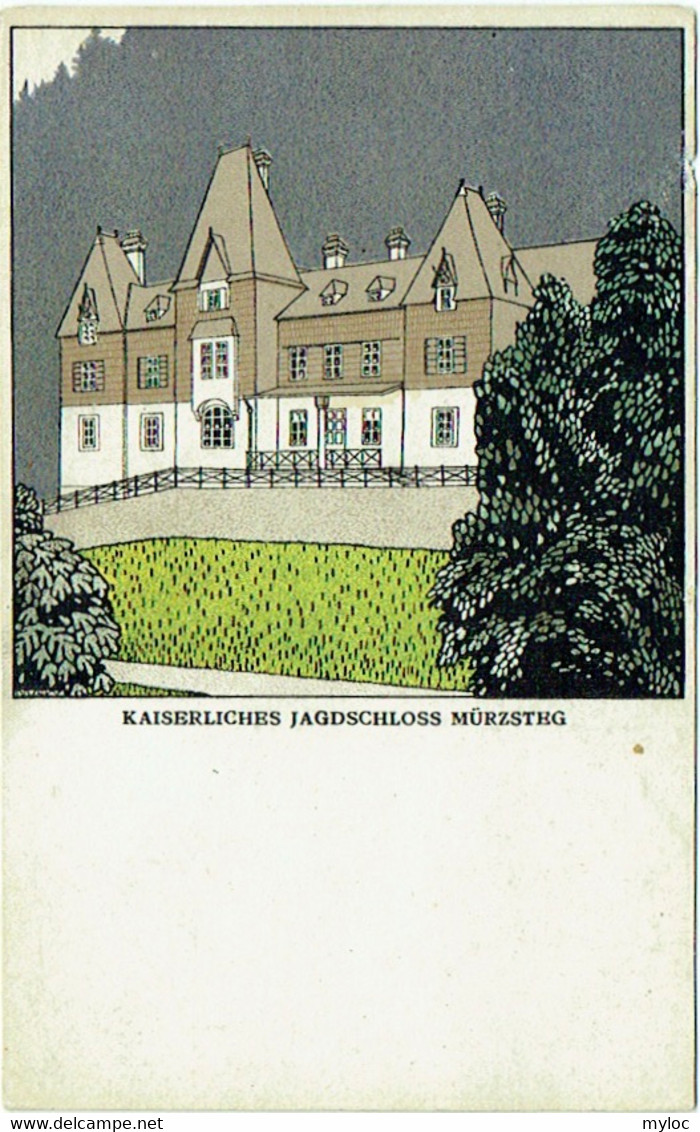 Illustrateur De La WIENER WERSTAETTE ( N°263). Kaiserliches Jagdshloss Mürzsteg. Rare. - Wiener Werkstätten