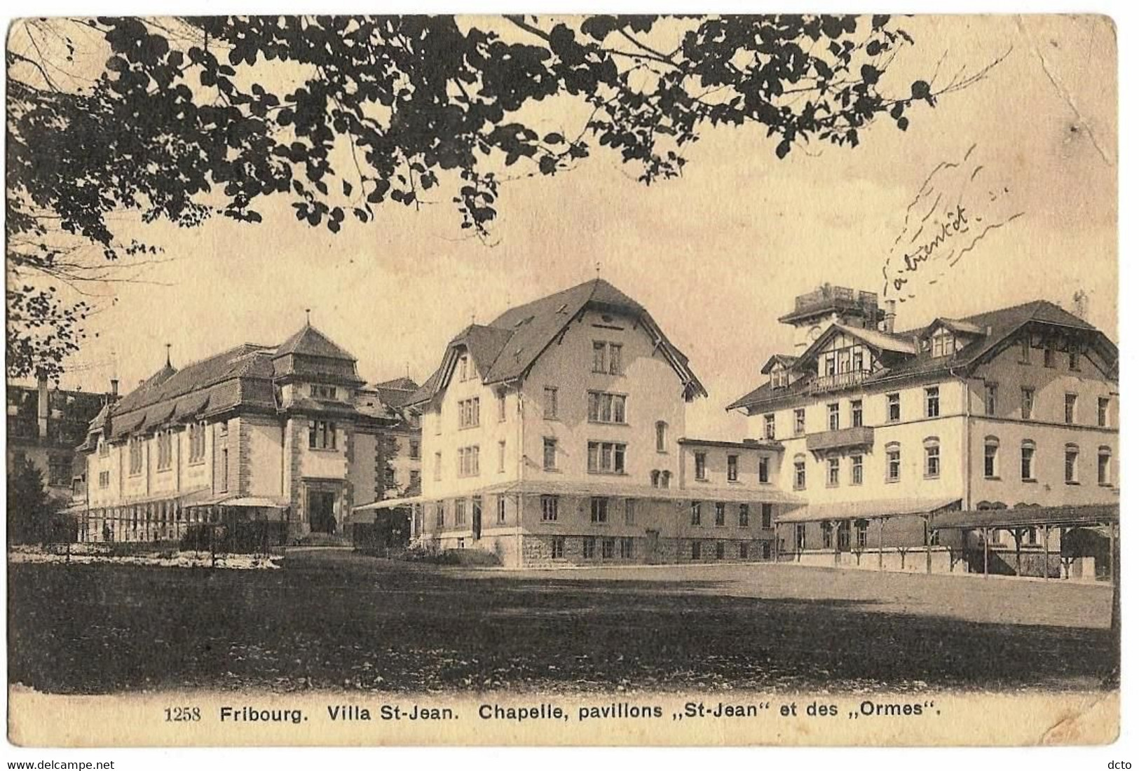 FRIBOURG (Suisse) Villa St Jean. Chapelle, Pavillons St-Jean Et Ormes, Envoi 1921 (plis Angles à Droite) - Chapelle