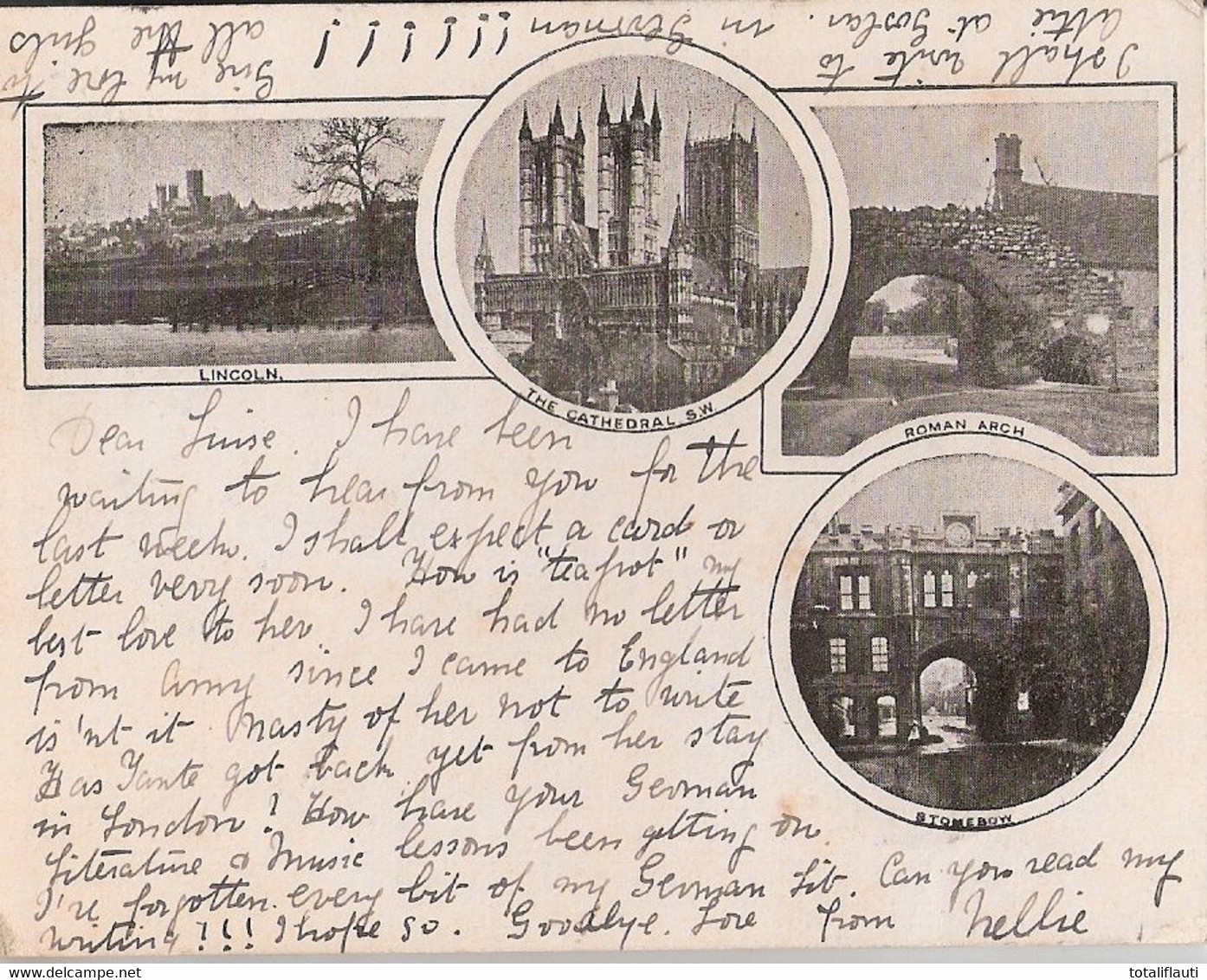 LINCOLN Cathedral Roman Arch Stomebow 24.8..1898 ? Posted Kleinformat Small Postcard Very Good Condition - Lincoln