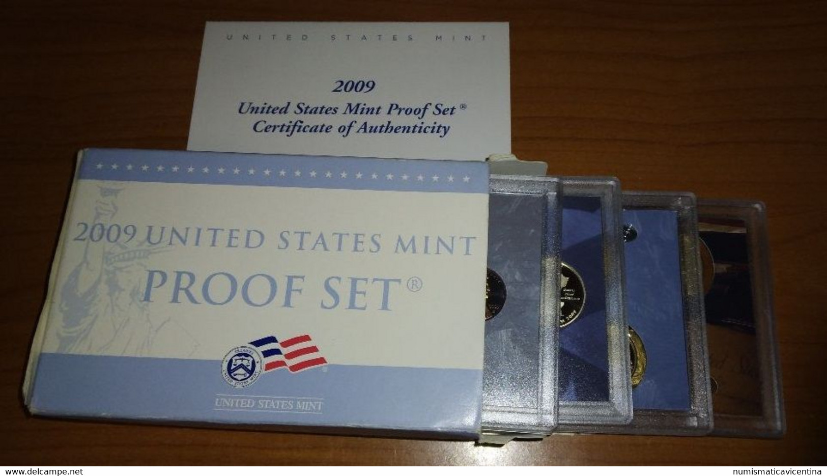 America Proof set 2009 S San Francisco Cent Five Cents Dime Quarter +  Half + One Dollars USA presidents America States