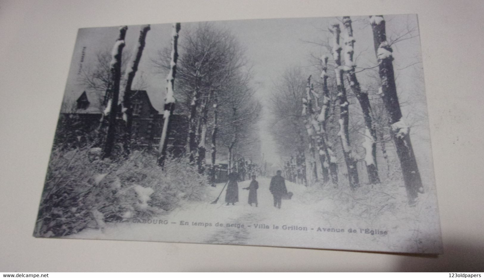 ♥️ CABOURG En Temps De Neige Villa Le Grillon Avenue De L'Eglise CACHET AU DOS - Cabourg