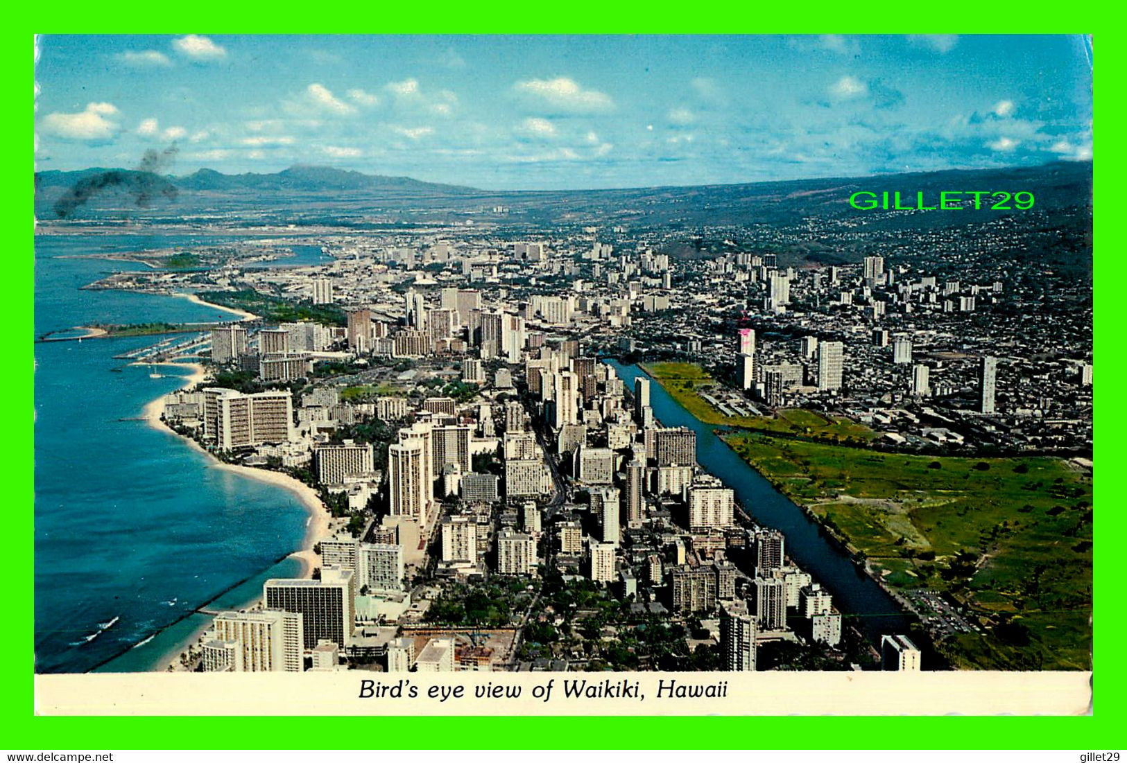 WAIKIKI, HAWAII - BIED'S EYE VIEW OF THE CITY - TRAVEL - HAWAIIAN SERVICE INC - - Honolulu