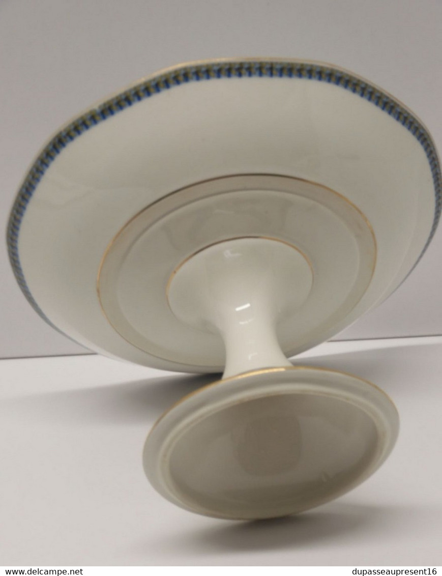 * JOLI COMPOTIER COUPE /PIED PORCELAINE LIMOGES JB France (JEAN BOYER) dorure  E