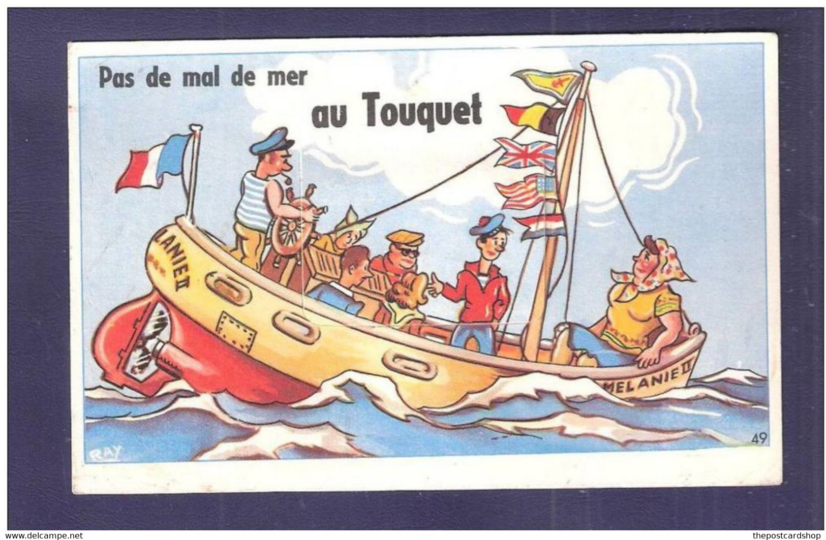 FRANCE 62 - LE TOUQUET CARTE A SYSTEME COMPLETE PAS DE MAL DE MER AU TOUQUET NOVELTY - Le Touquet