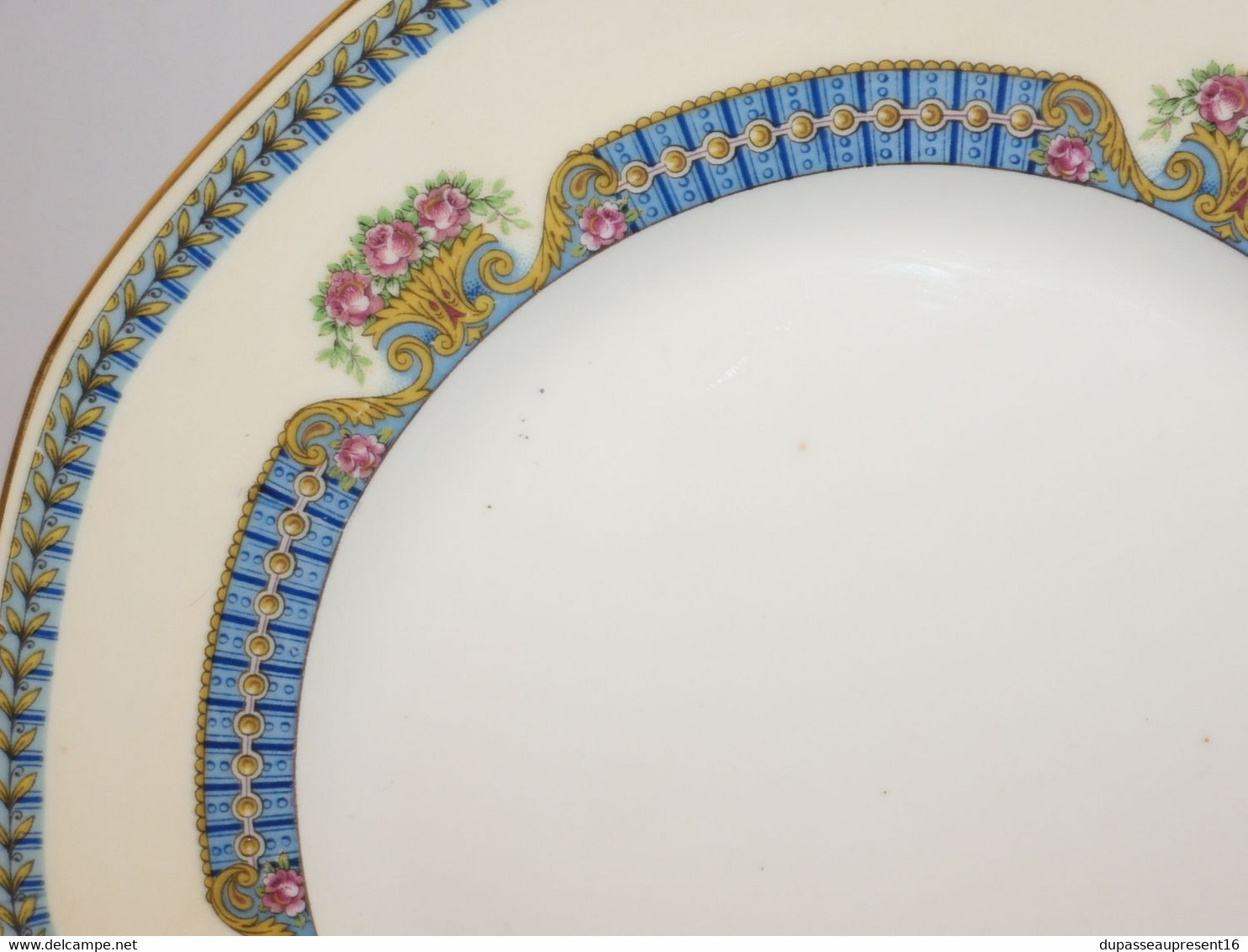 *6 ASSIETTES PLATES PORCELAINE LIMOGES JB France (JEAN BOYER) dorures  E