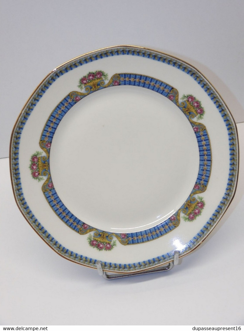 *6 ASSIETTES PLATES PORCELAINE LIMOGES JB France (JEAN BOYER) dorures  E