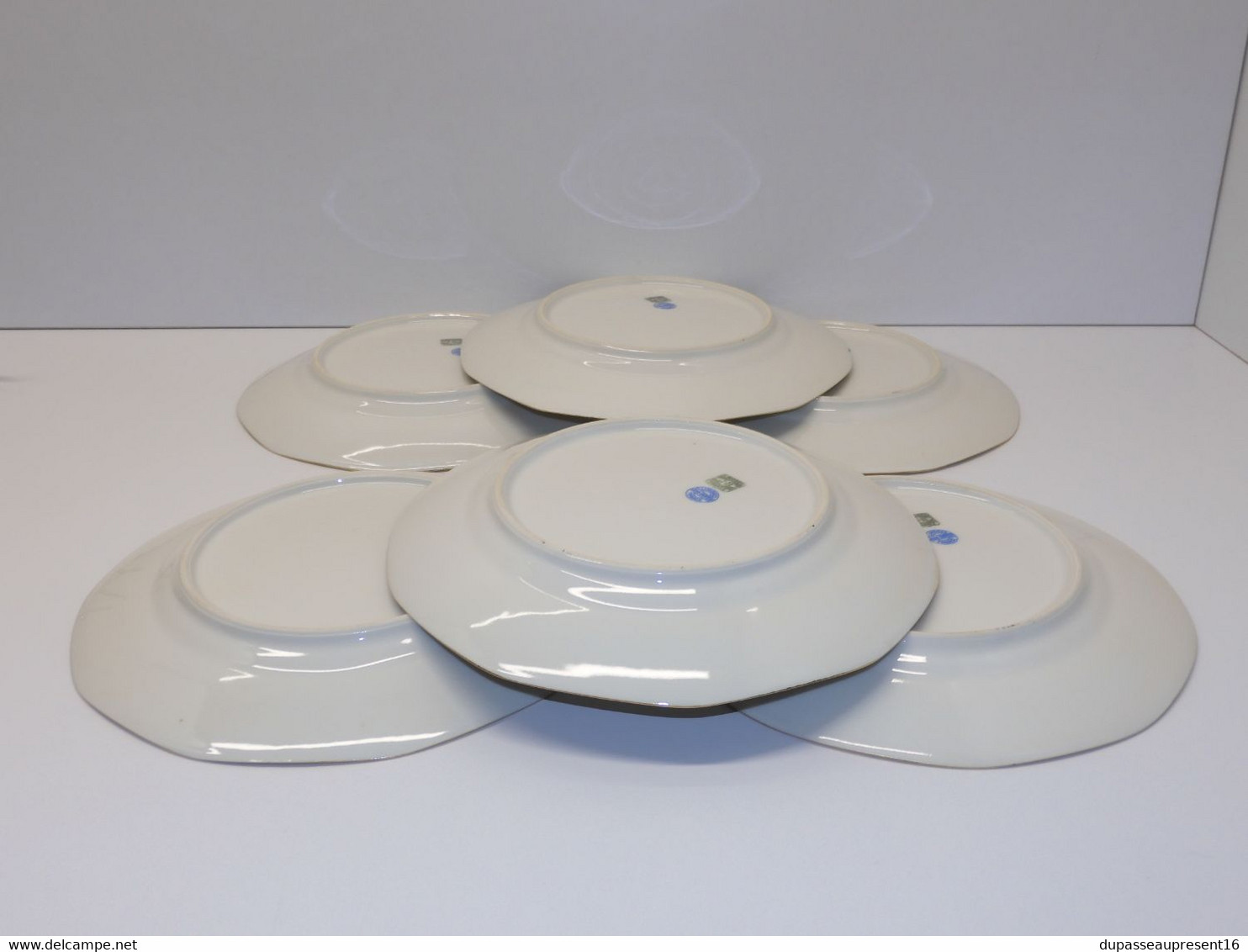 *6 ASSIETTES PLATES PORCELAINE LIMOGES JB France (JEAN BOYER) dorures  E