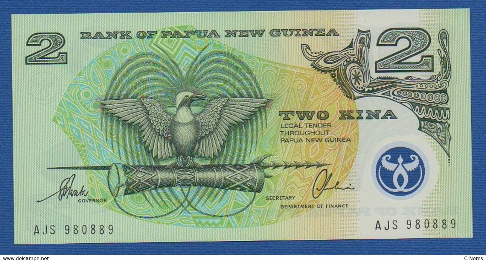 PAPUA NEW GUINEA - P.16b – 2 KINA ND (ca.1997) UNC  Serie AJS 980889 - Papouasie-Nouvelle-Guinée