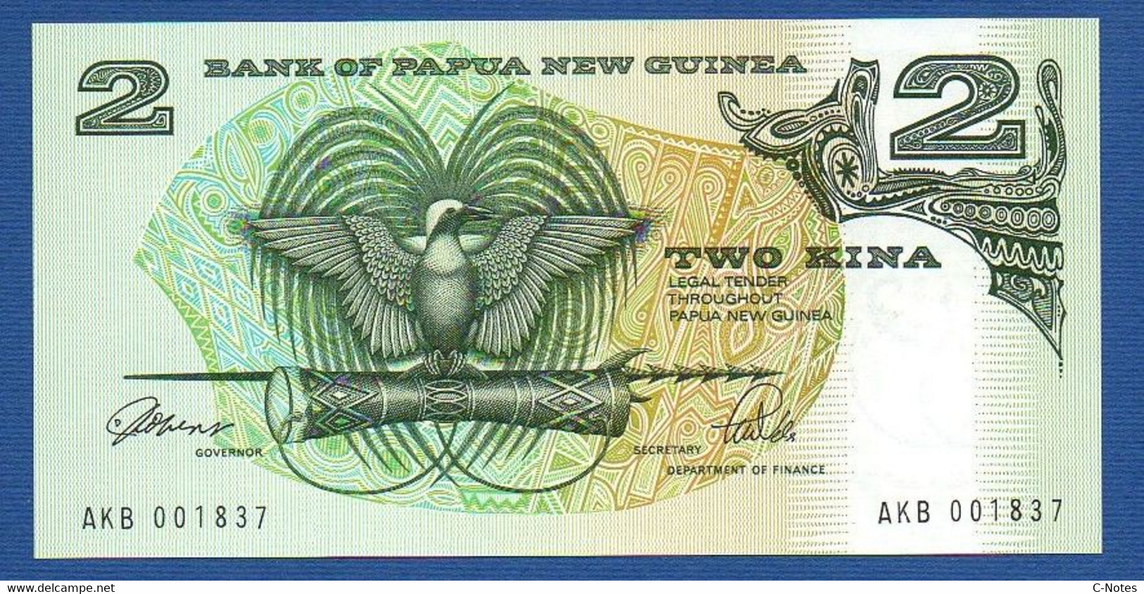 PAPUA NEW GUINEA - P. 5c – 2 KINA ND (1989-1991) UNC  Serie AKB 001837 - Papua-Neuguinea