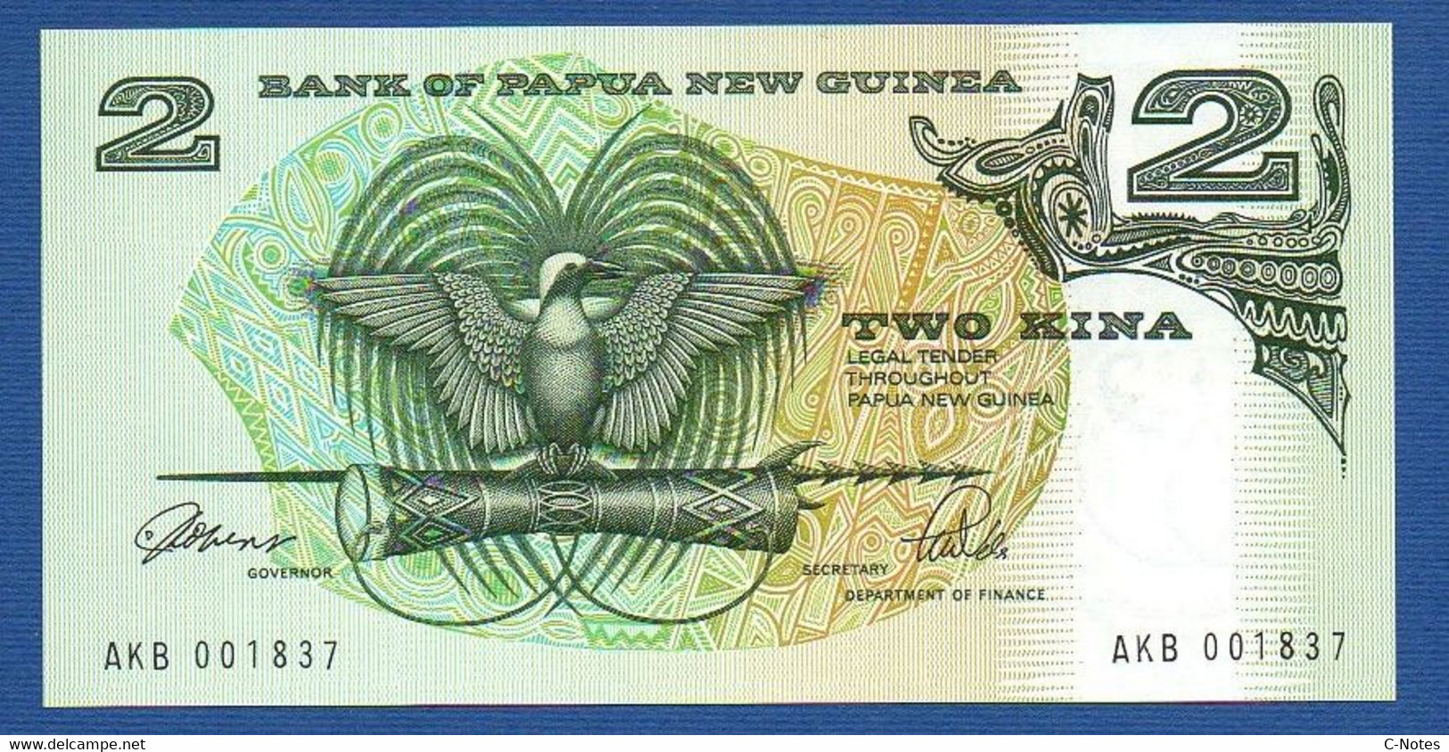 PAPUA NEW GUINEA - P. 5c – 2 KINA ND (1989-1991) UNC  Serie AKB 001837 - Papua New Guinea
