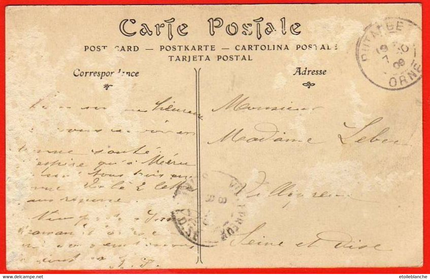 CPA Pont Ecrepin (Putange 61) Canotage Sur L'Orne (animation, Barque, église, Clocher) - Voyagé 2 Timbres Semeuse 1909 - Putanges