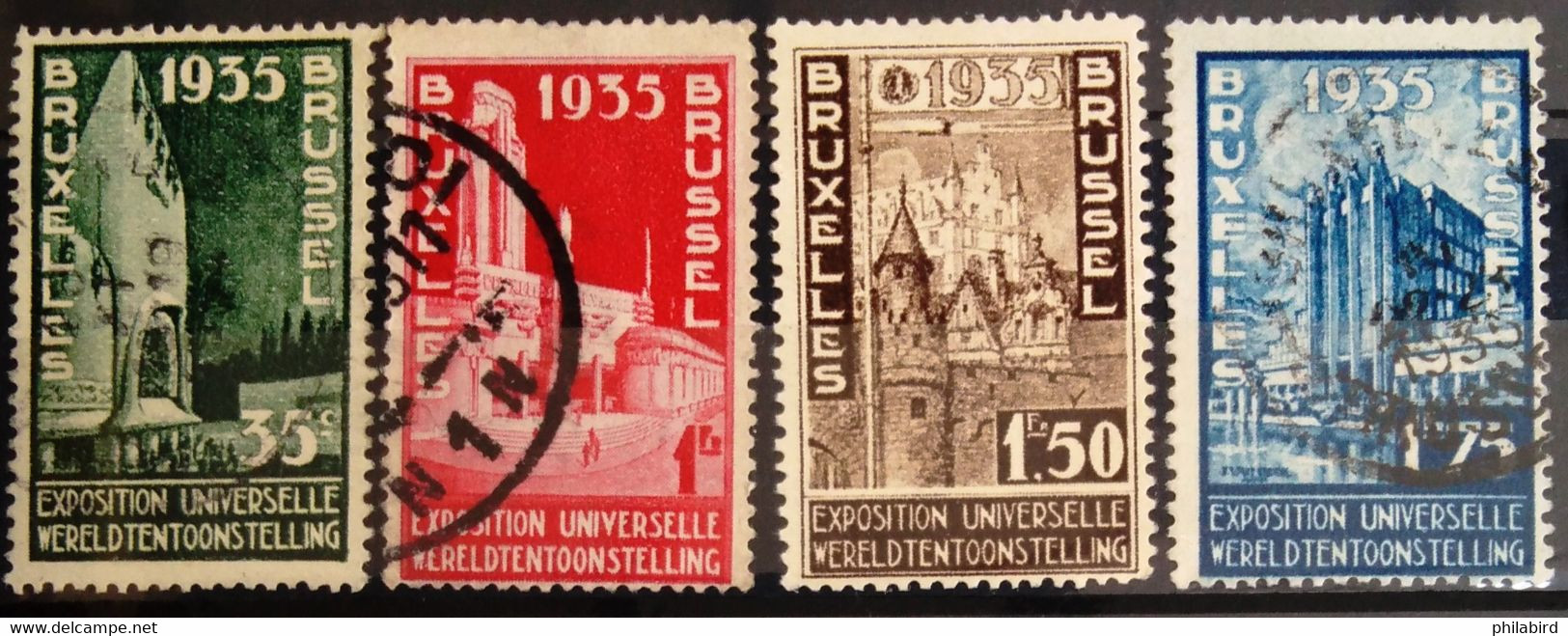 BELGIQUE                       N° 386/389                             OBLITERE - Oblitérés