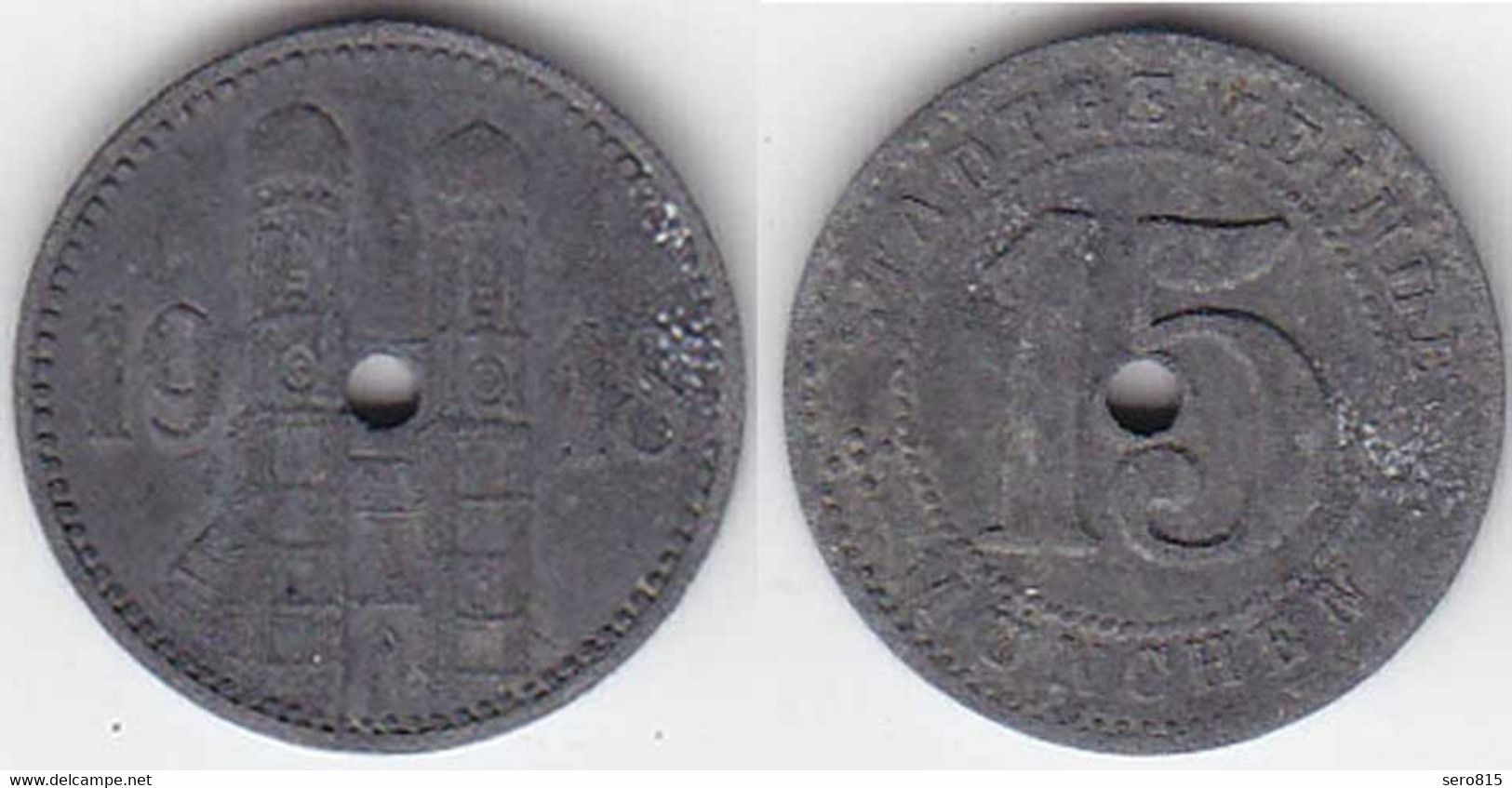 15 Pfennig Notgeld Münze München 1918 Zink   (4076 - Other & Unclassified