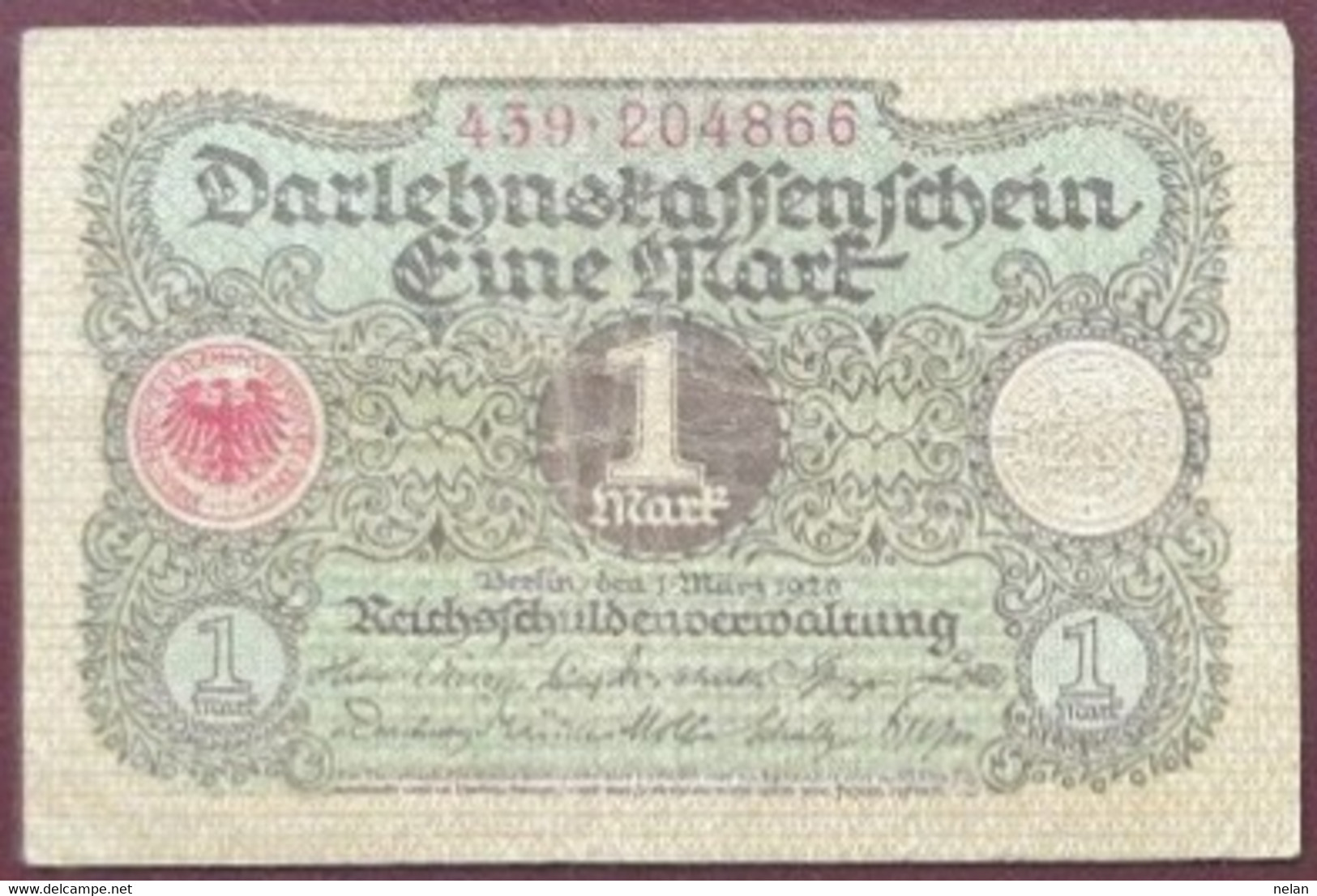 GERMANIA-1 MARK 1920 P-58  VF - 1 Mark