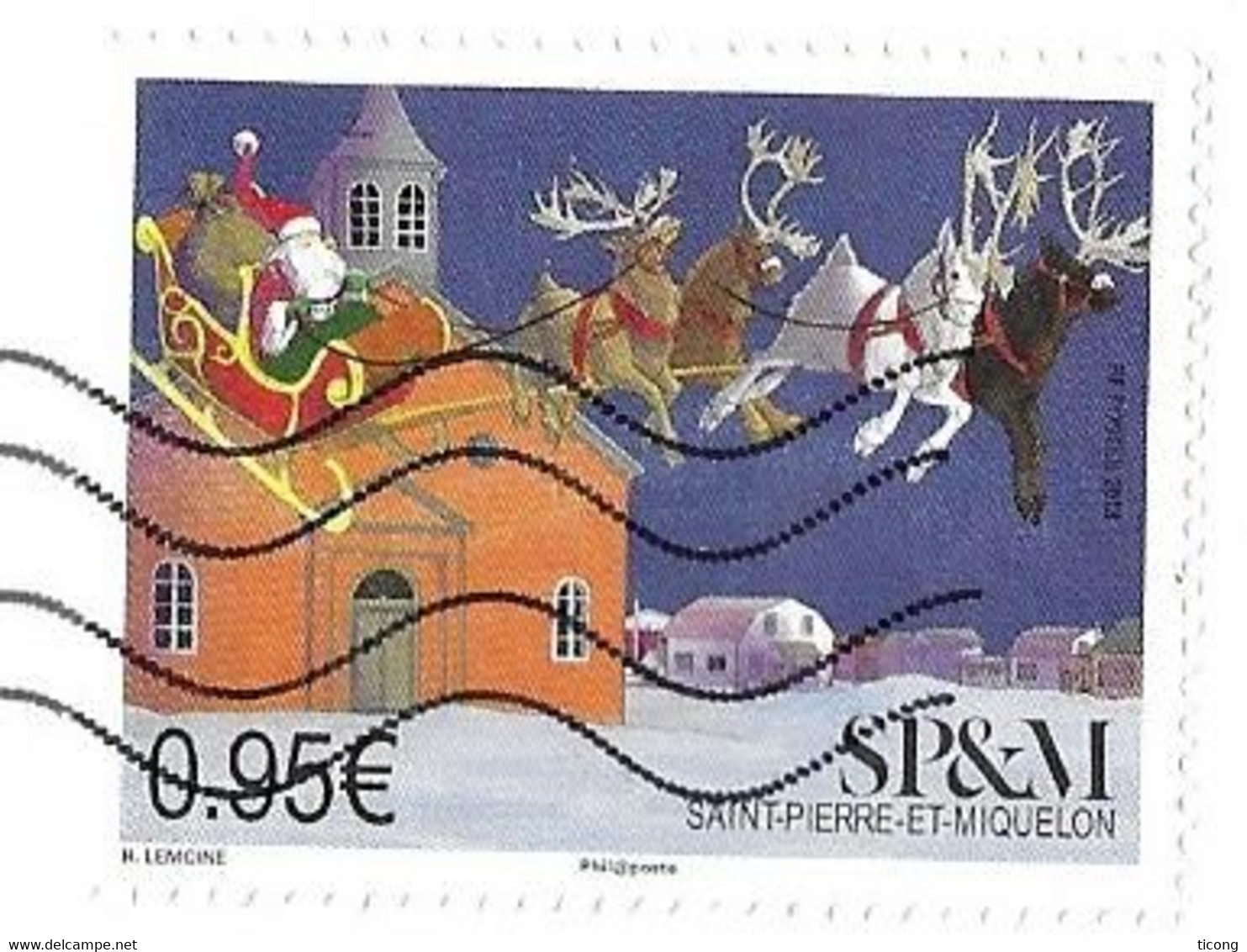 SAINT PIERRE ET MIQUELON, NOEL CHRISTMAS 2018 ( TRAINEAU, CHEVAL, ELANS, PERE NOEL ) LETTRE FLAMME LA POSTE 2021, A VOIR - Brieven En Documenten