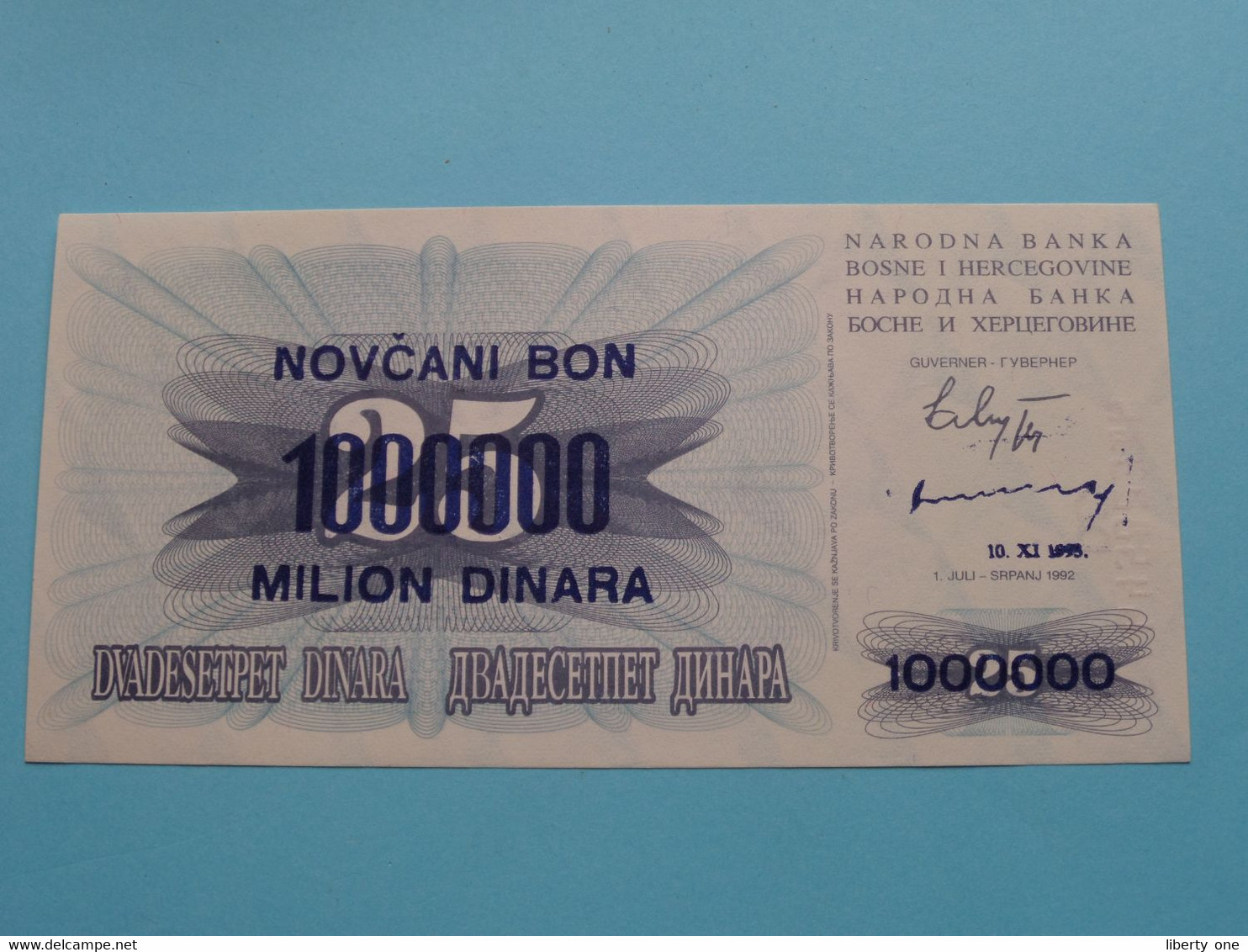 1 000 000 Milion Dinara ( DK64582316 / DC ) Bosne I Hercegovine - 10-XI-1993 ( Voir / See > Scans ) UNC ! - Bosnië En Herzegovina