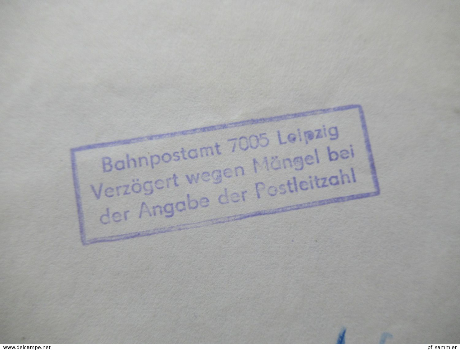 1988 Drucksache Violtetter Stempel Ra3 Bahnpostamt 7005 Leipzig Verzögert Wegen Mängel Bei Der Angabe Der Postleitzahl - Briefe U. Dokumente