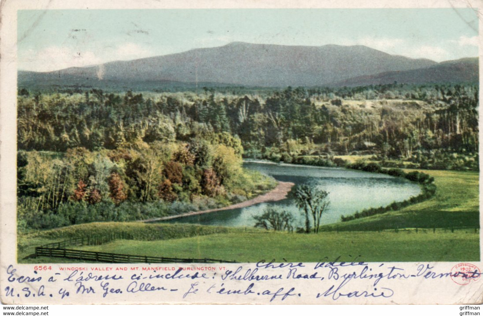 WINOOSKI VALLEY ANDMT MANSFIELD  BURLINGTON PRECURSEUR 1906 - Burlington