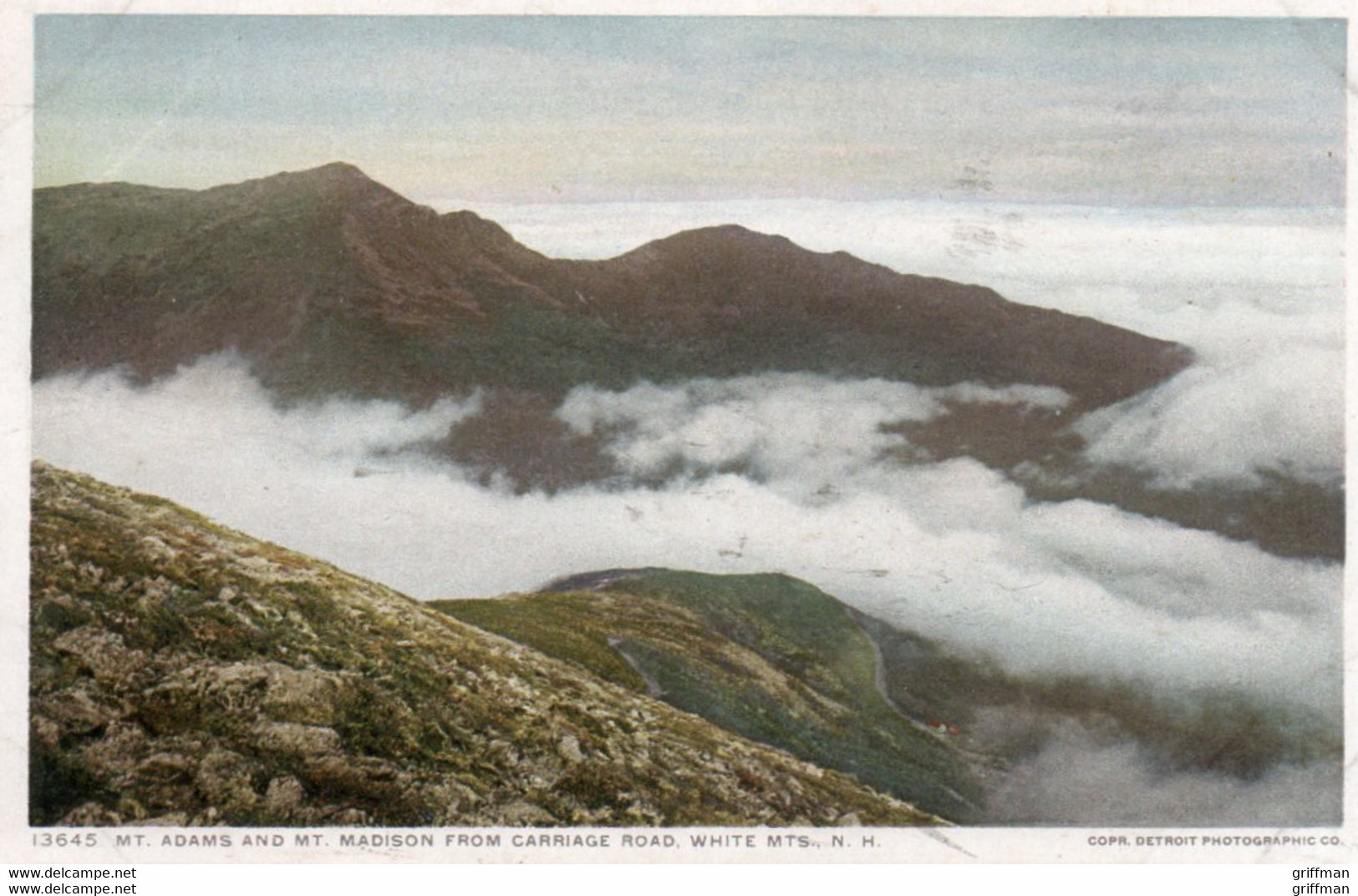 ADAMS AND MT MADISON FROM CARRIAGE ROAD WHITE MOUNTAINS NH 1910 - White Mountains