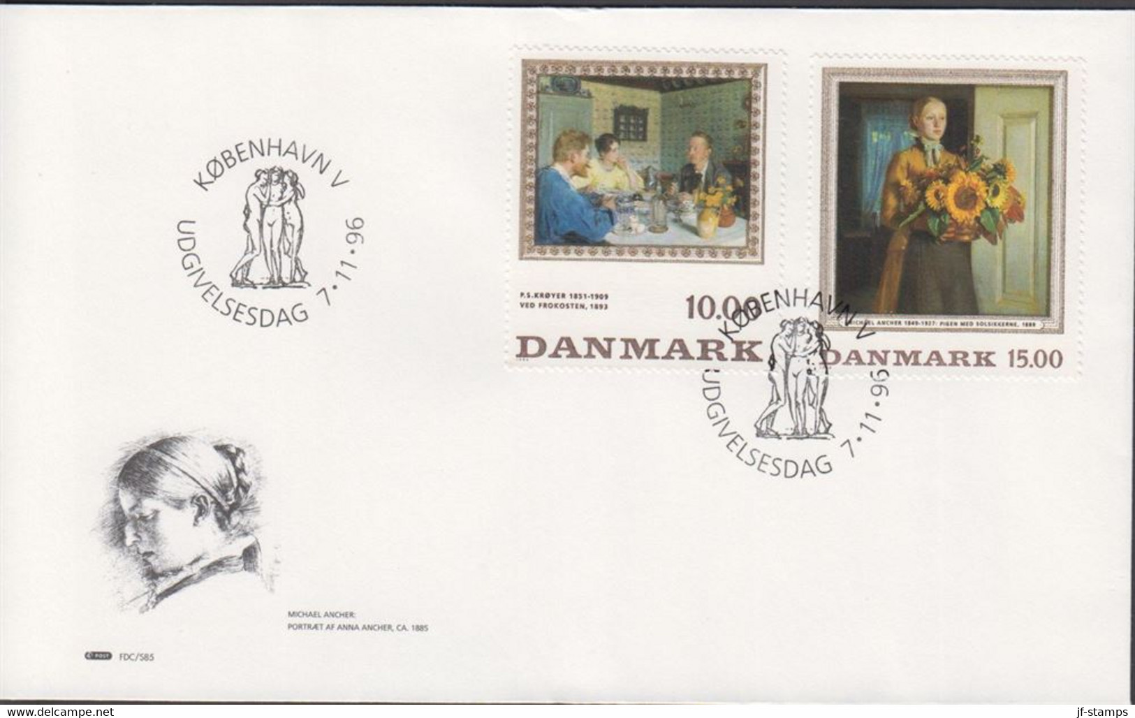 1996. DANMARK. Paintings Complete Set On FDC 7.11.96.  (Michel 1139-1140) - JF433943 - Cartas & Documentos