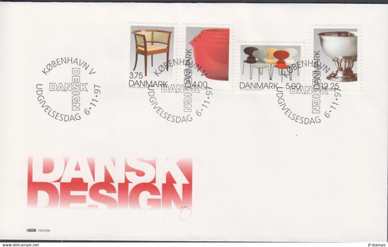 1997. DANMARK. Danish Design Complete Set On FDC 6.11.97.  (Michel 1166-1169) - JF433951 - Storia Postale