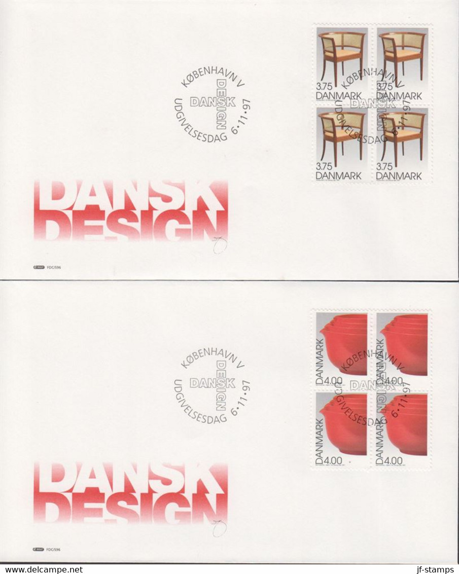 1997. DANMARK. Danish Design Complete Set In 4-blocks On FDC 6.11.97.  (Michel 1166-1169) - JF433952 - Cartas & Documentos