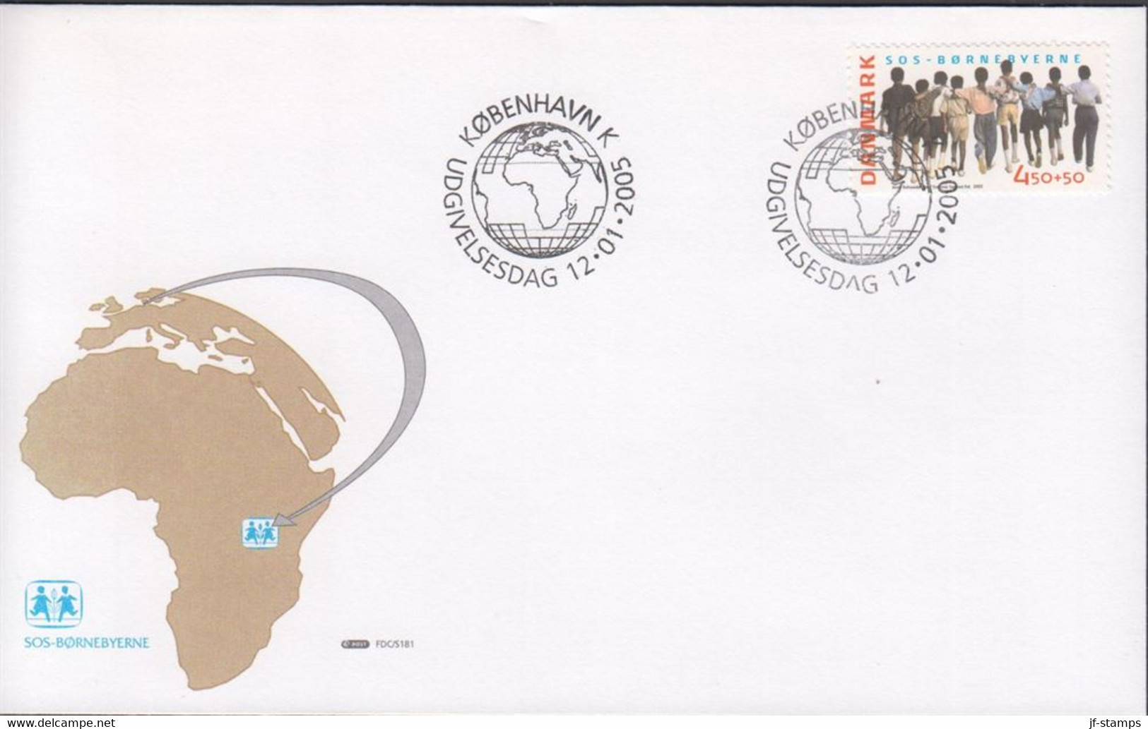 2005. DANMARK. SOS BØRNEBYERNE 450 + 50  On FDC 12.1.2005.  (Michel 1395) - JF434036 - Storia Postale