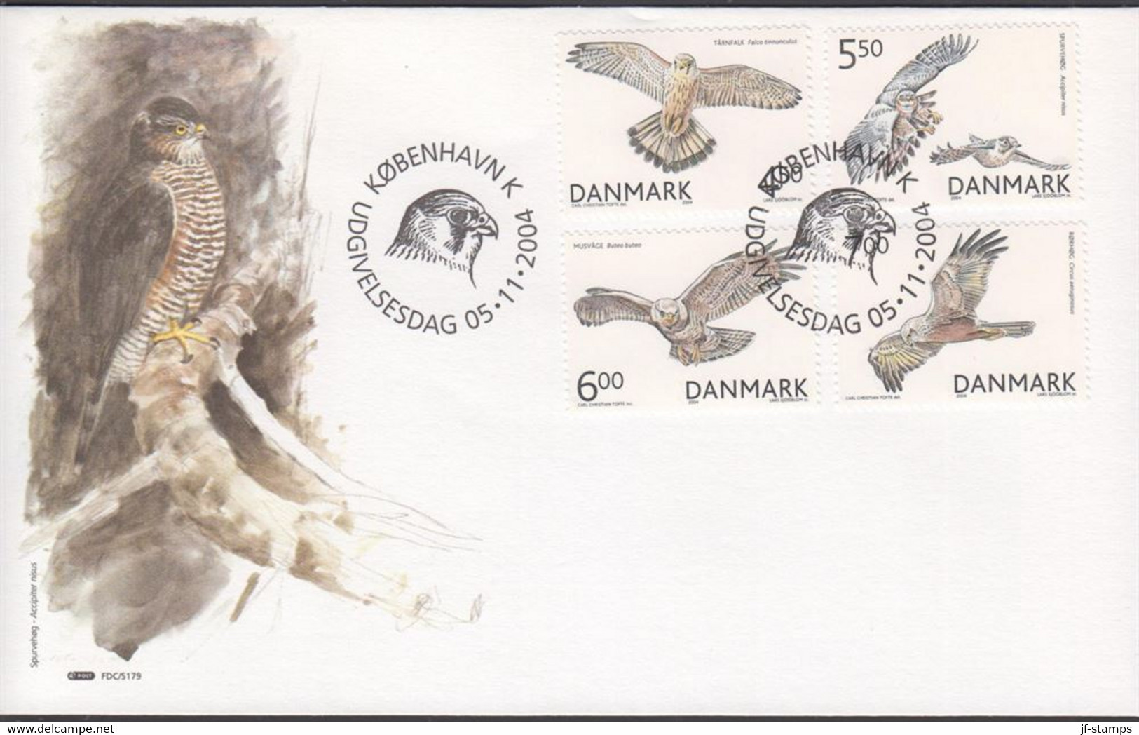 2004. DANMARK. Birds Complete Set On FDC 5.11.2004.  (Michel 1383-1386) - JF434038 - Brieven En Documenten