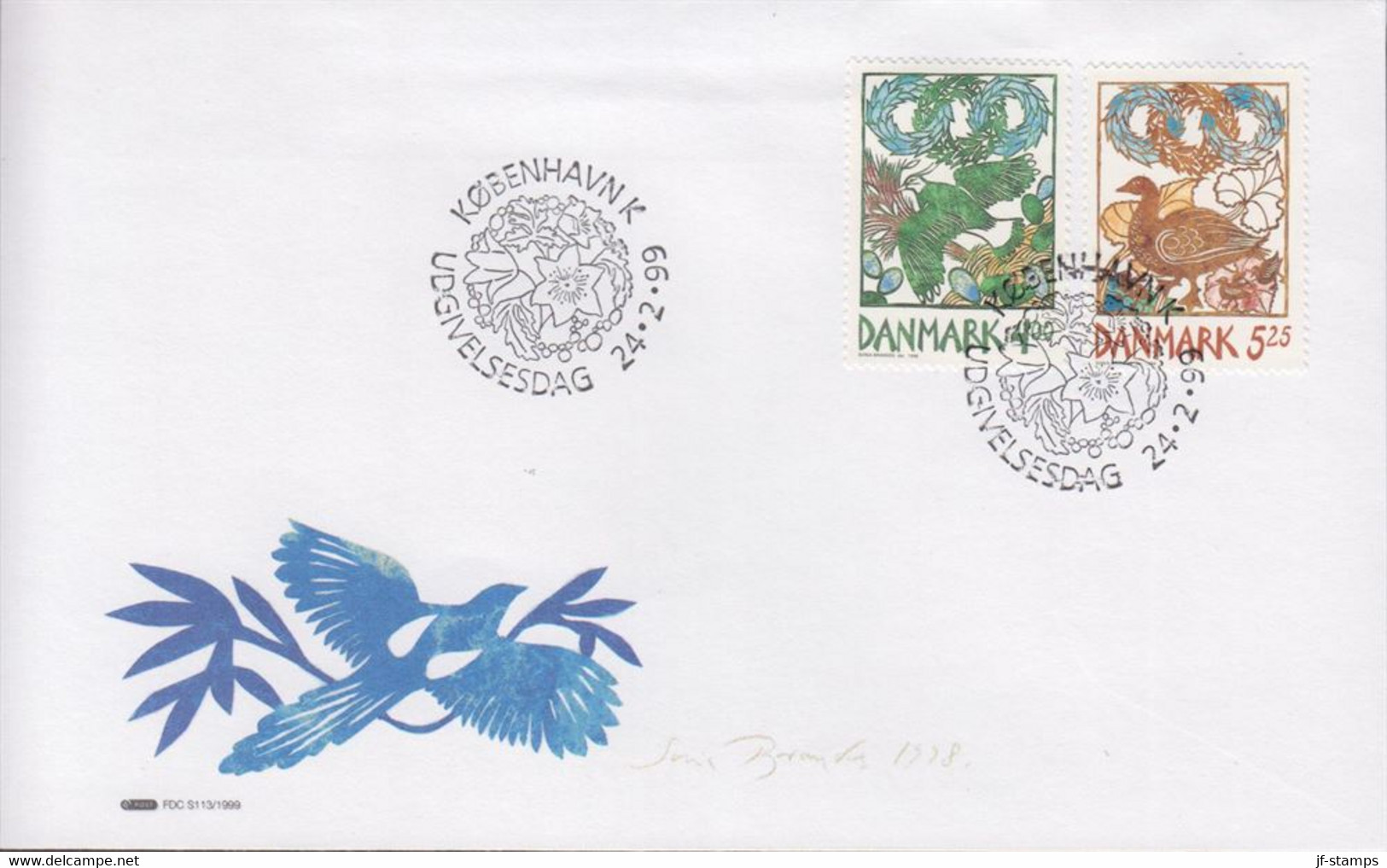 1999. DANMARK. Spring Complete Set On FDC 24.2.99.  (Michel 1207-1208) - JF434051 - Briefe U. Dokumente