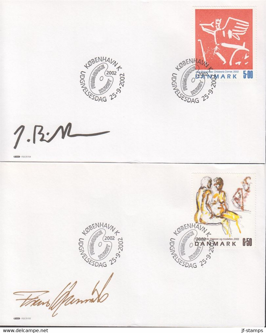 2002. DANMARK. Art Complete Set On FDC 25.9.2002.  (Michel 1318-1319) - JF434062 - Lettres & Documents