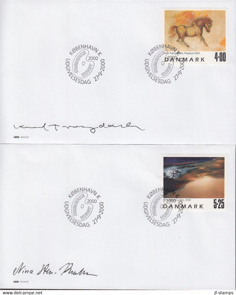 2000. DANMARK. Art Complete Set On FDC 27.9.2000.  (Michel 1261-1262) - JF434081 - Lettres & Documents