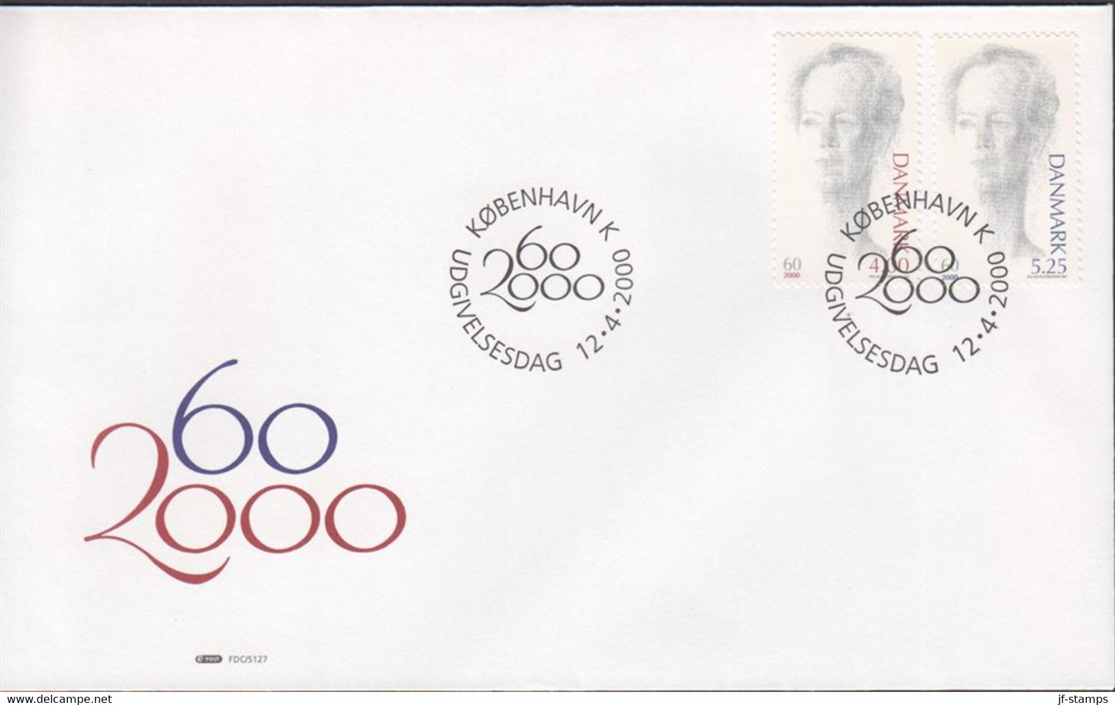 2000. DANMARK. Margrethe Complete Set On FDC 12.4.2000.  (Michel 1238-1239) - JF434090 - Covers & Documents