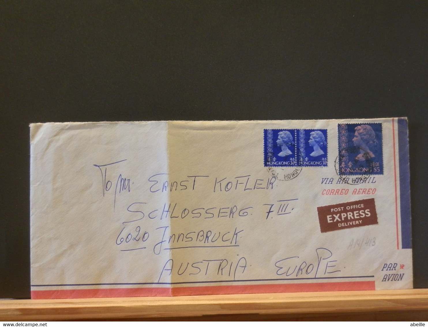 A14/413  LETTRE HONG KONG  EXPRESS TO AUSTRIA 1975 - Briefe U. Dokumente