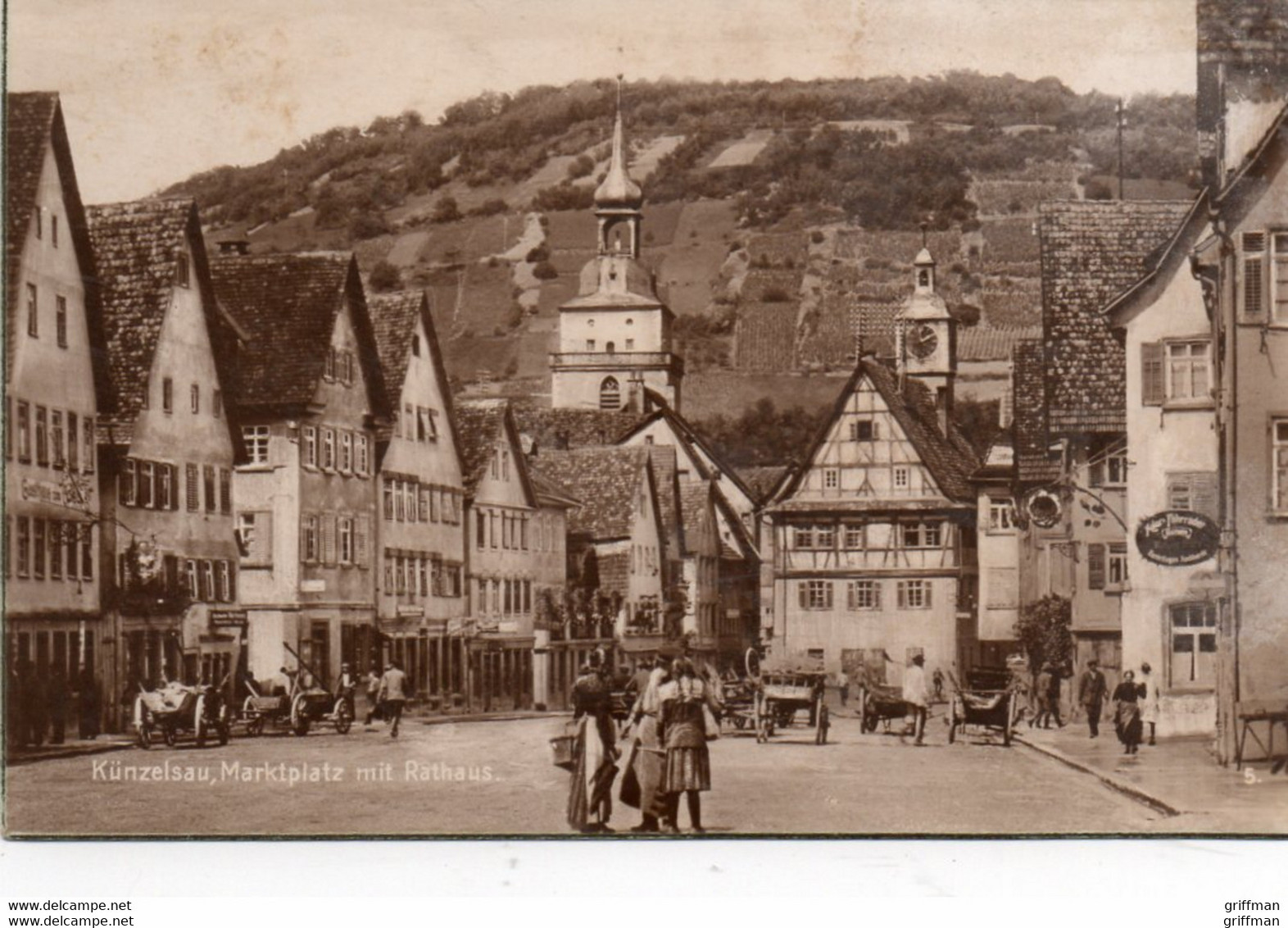 KUNZELSAU MARKTPLATZ MIT RATHAUS - Kuenzelsau