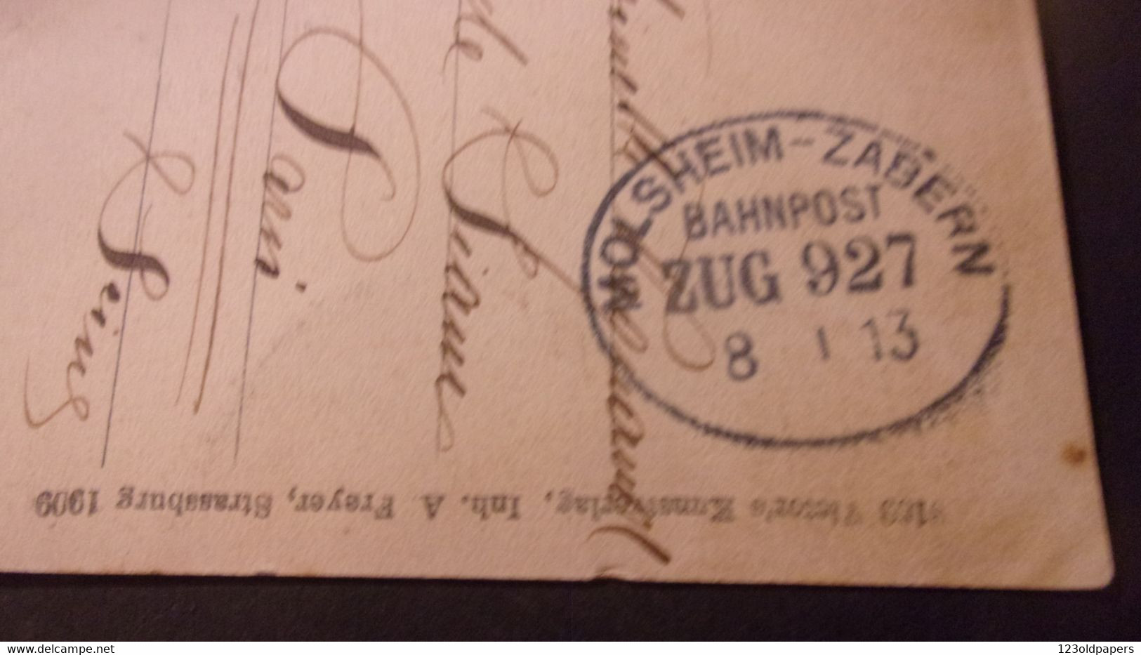 ♥️ /  GRUSS AUS DEM ELSASS MOLSHEIM ZABERN BAHNPOST ZUG 927 Ambulant (Bahnpost) - Cartas & Documentos