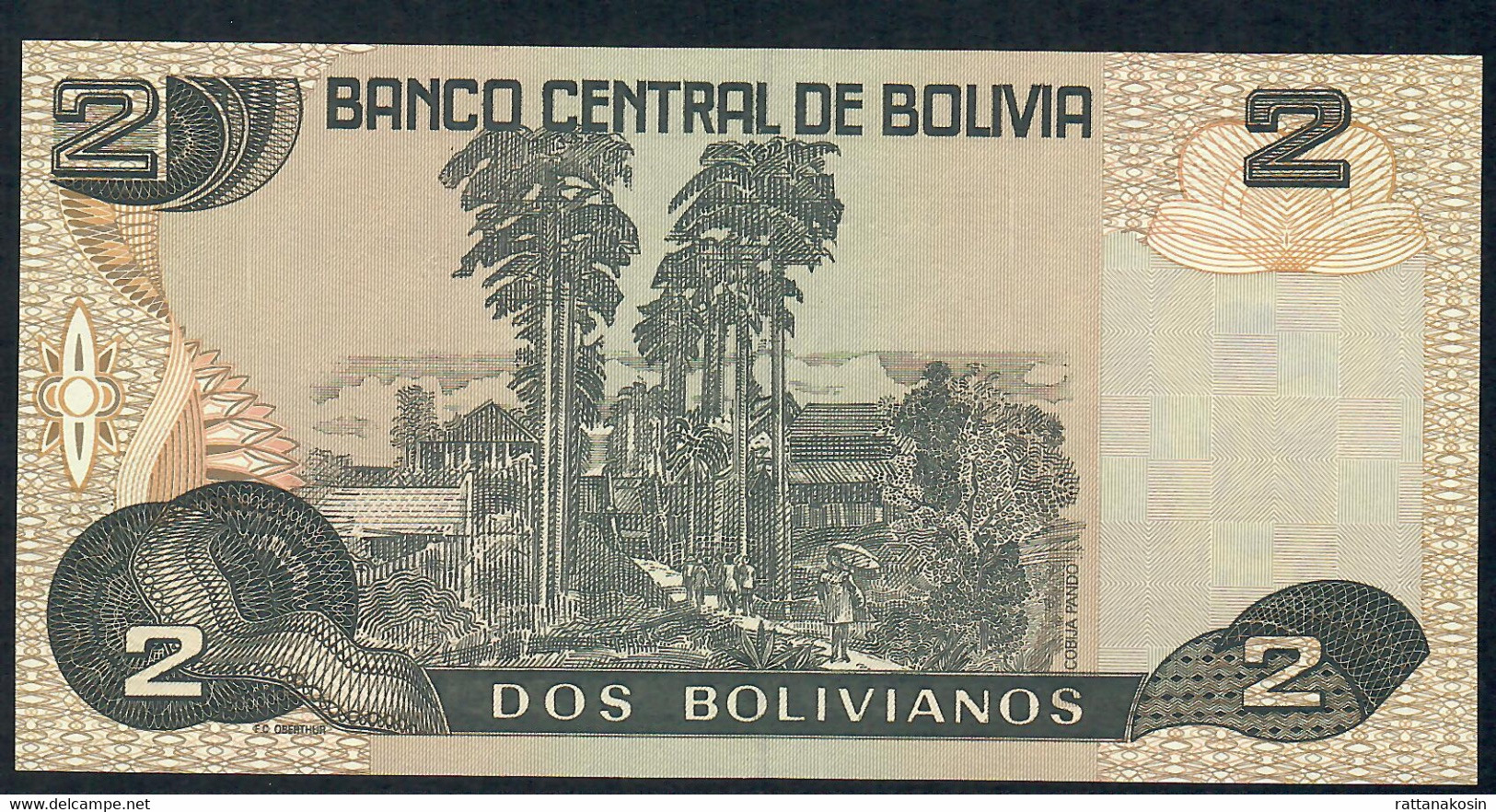 BOLIVIA  P202b 2 BOLIVIANOS  1990 Signature 84 #B     UNC. - Bolivië