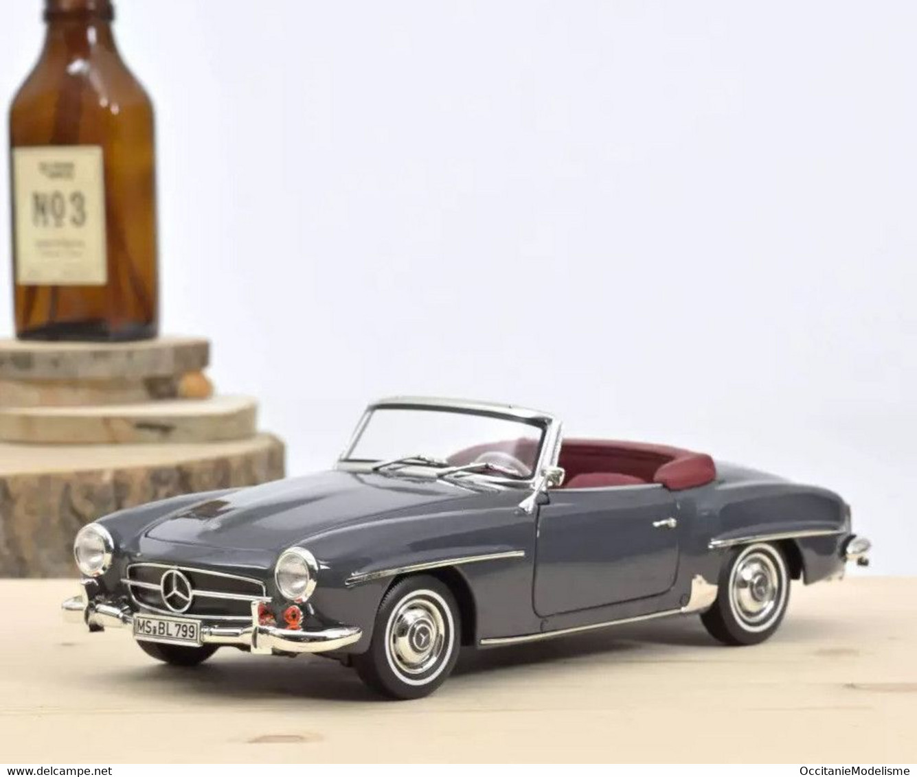 Norev - MERCEDES-BENZ 190 SL 1957 Gris Réf. 183402 Neuf NBO 1/18 - Norev