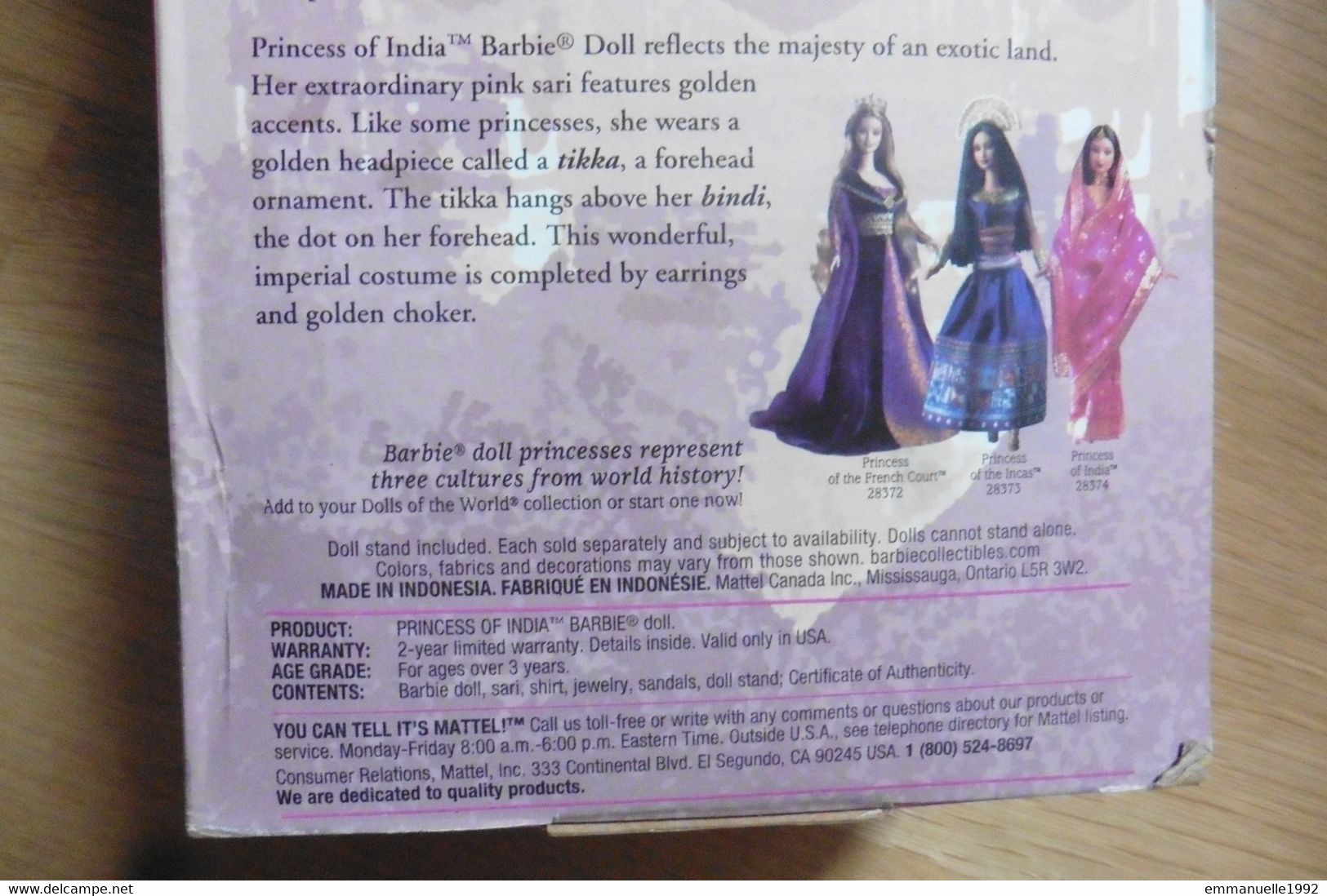 Poupée Barbie Princess Of India Dolls Of The World 2000 Collection Mattel RARE !!! Introuvable ! - Barbie