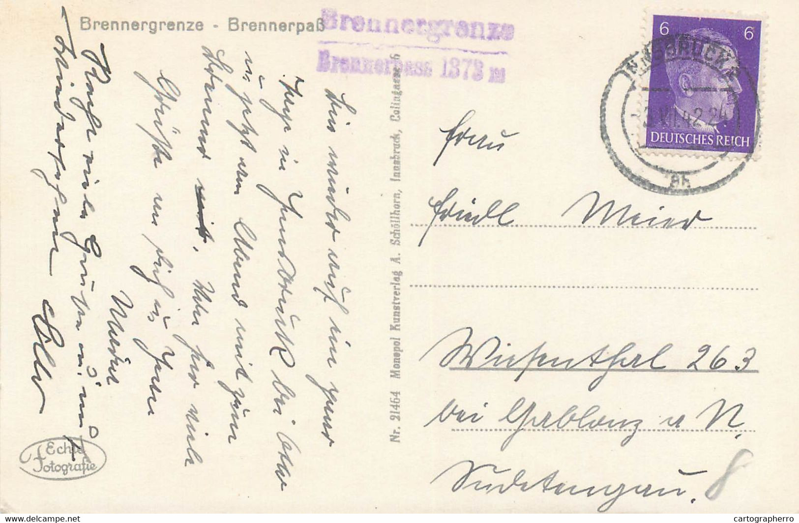 Italia Brennero Brennerpass Border Railway Bolzano (Bozen) Italien 1942 - Bolzano (Bozen)