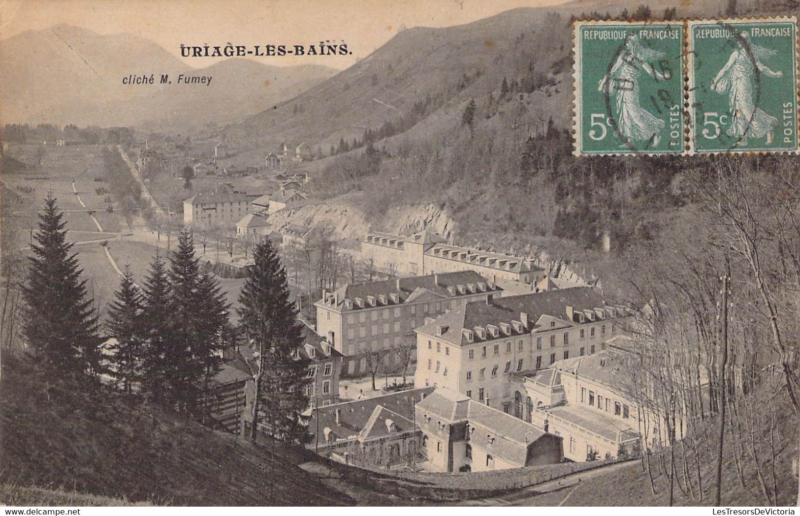 CPA France - 38 - URIAGE LES BAINS - Vue Générale - Oblitération URIAGE 1913 - Uriage