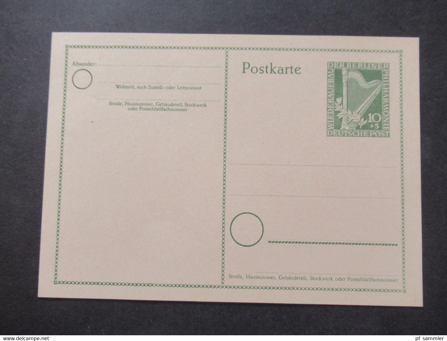 Berlin (West) 1951 Sonderpostkarte Wiederaufbau Der Berliner Philharmonie Ganzsache P 23 I Ungebraucht - Postcards - Mint