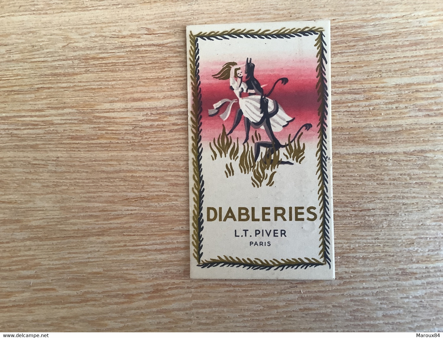 Carte Parfumée Diableries L.t Piver Grossiste En Parfumerie Alphonse Caparros  Sidi Bel Abbés - Anciennes (jusque 1960)