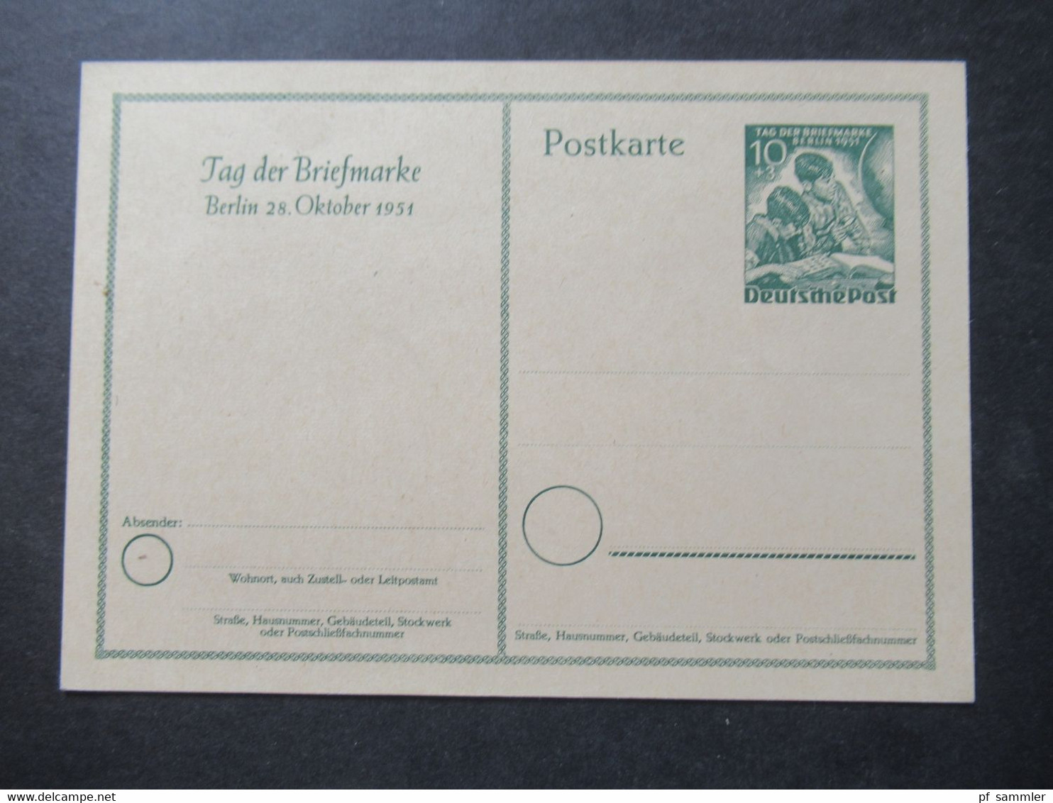 Berlin (West) 1951 Sonderpostkarte Tag Der Briefmarke Ganzsache P 27 Ungebraucht Geprüft Schlegel BPP - Postkarten - Ungebraucht